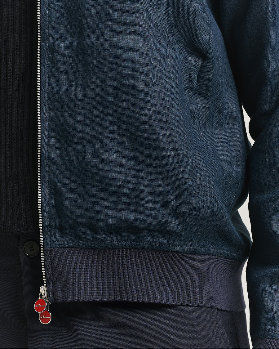 Herr | Jackor | Kiton | Unlined Linen Bomber Jacket Navy