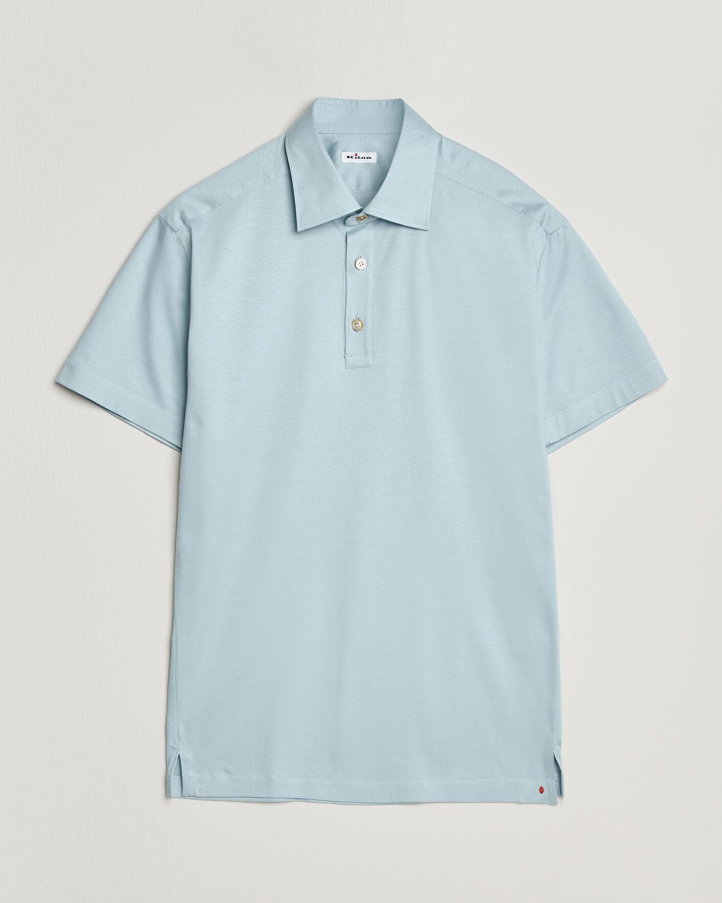 Herr | Pikéer | Kiton | Short Sleeve Jersey Polo Sky Blue