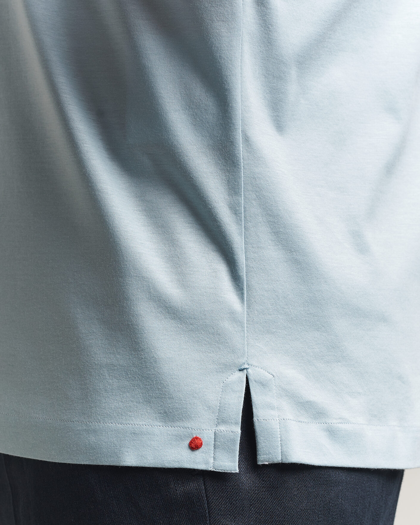 Herr | Pikéer | Kiton | Short Sleeve Jersey Polo Sky Blue