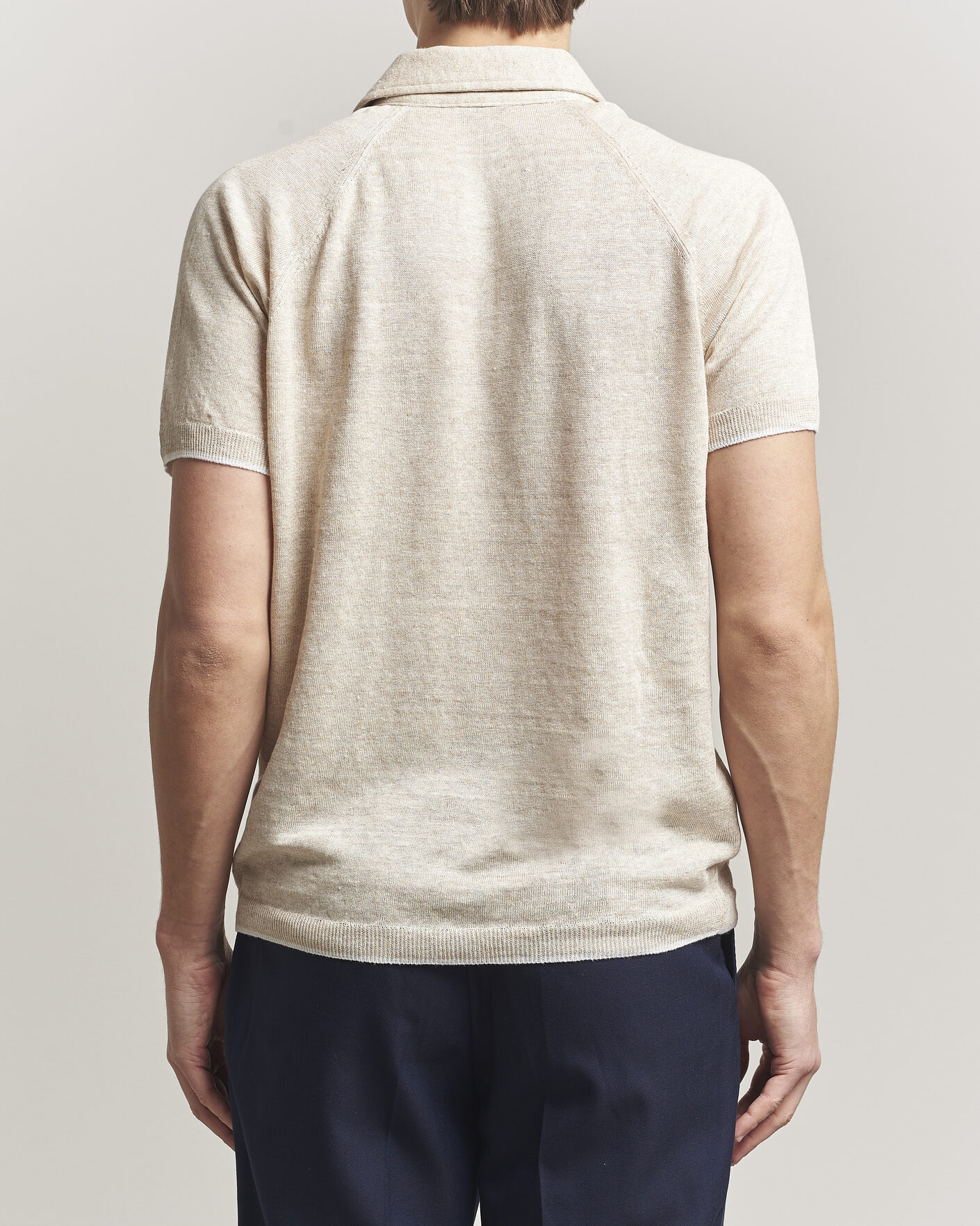 Herr | Pikéer | Kiton | Linen Raglan Polo Shirt Ecru