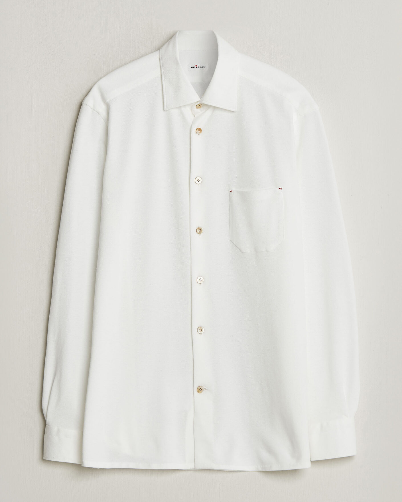 Herr | Skjortor | Kiton | Jersey Piquet Shirt White