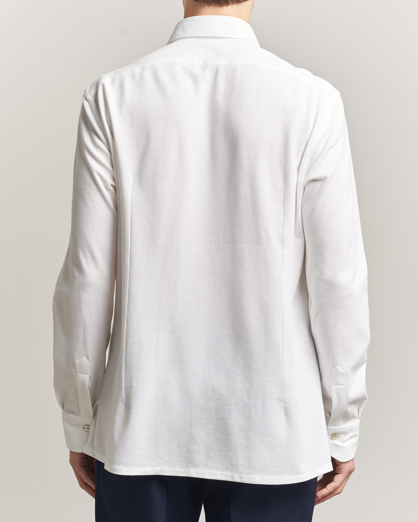 Herr | Skjortor | Kiton | Jersey Piquet Shirt White