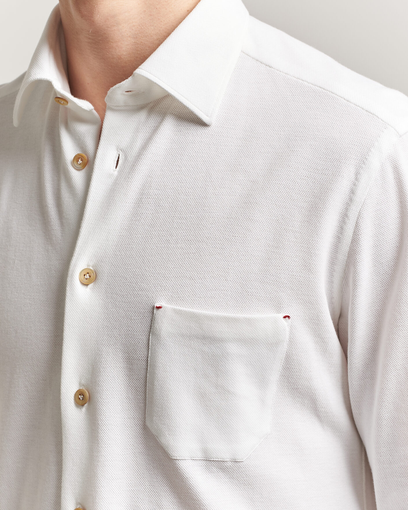 Herr | Skjortor | Kiton | Jersey Piquet Shirt White