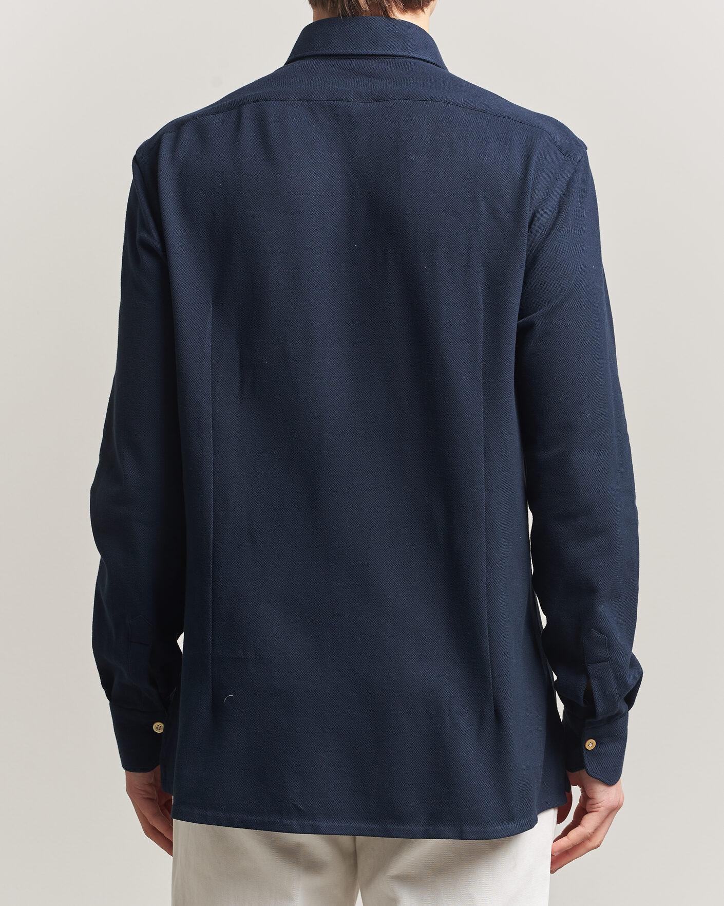 Herr | Skjortor | Kiton | Jersey Piquet Shirt Navy