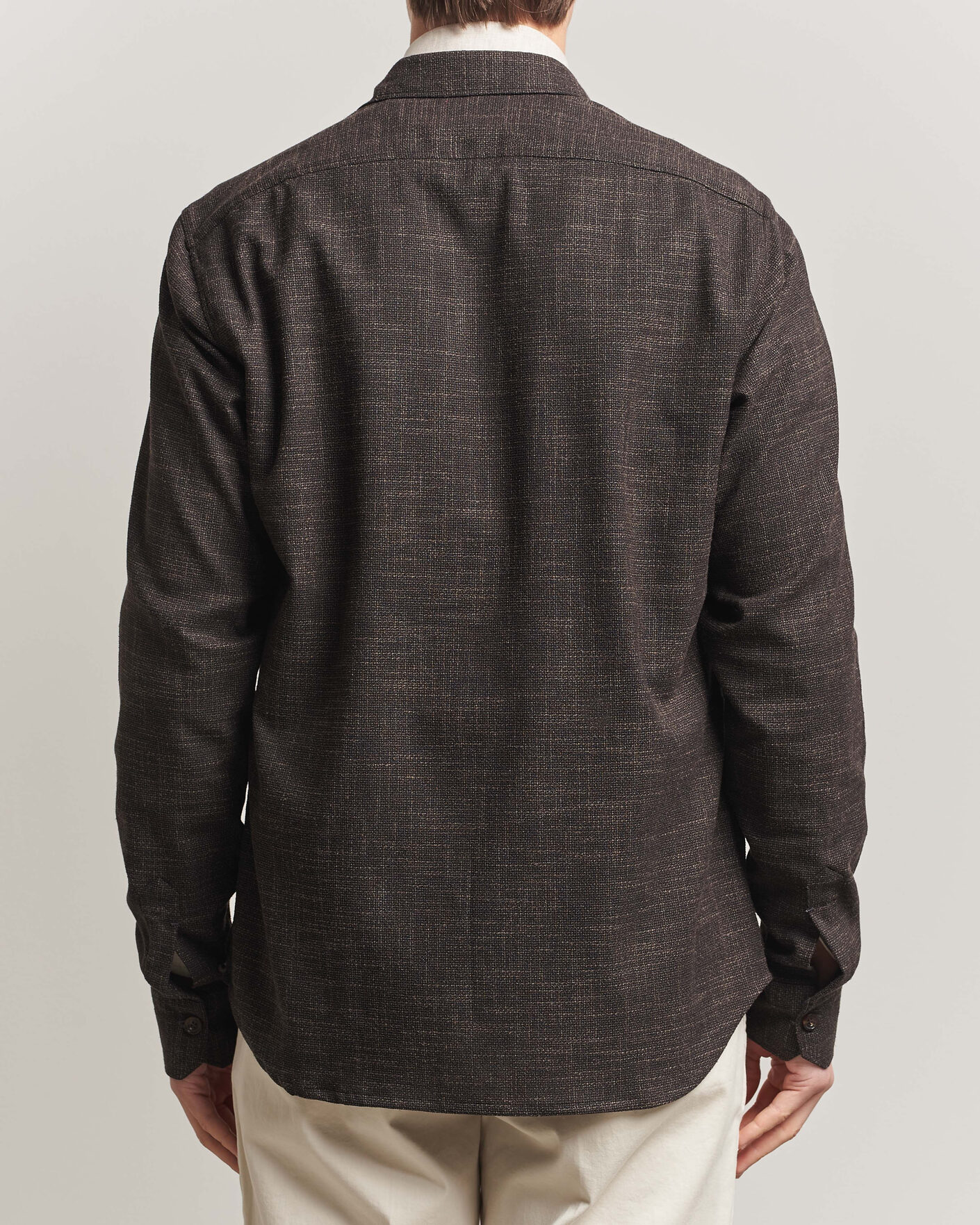 Herr | Skjortor | Kiton | Virgin Wool Overshirt Dark Brown