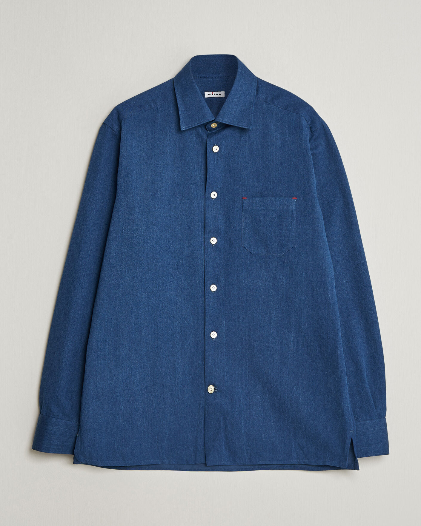 Herr | Skjortor | Kiton | Denim Sport Shirt Medium Blue