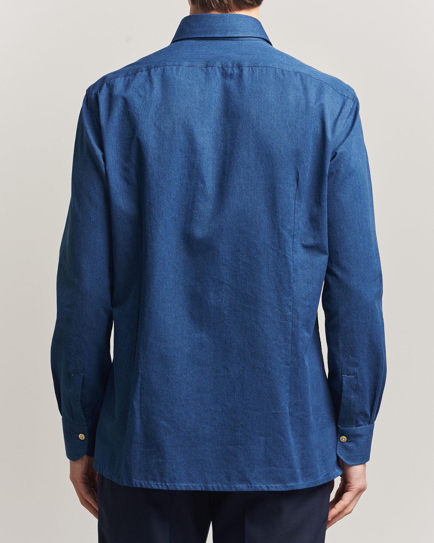 Herr | Skjortor | Kiton | Denim Sport Shirt Medium Blue