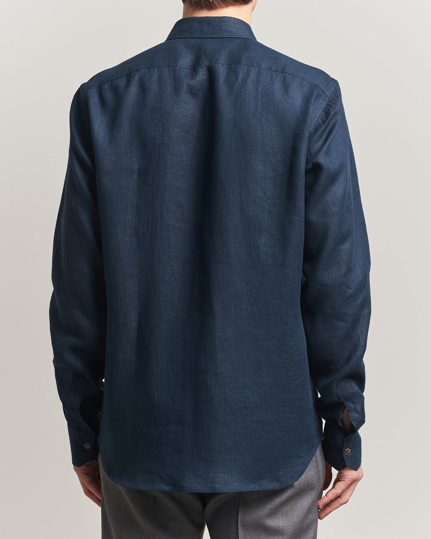 Herr | Skjortor | Kiton | Linen Overshirt Navy
