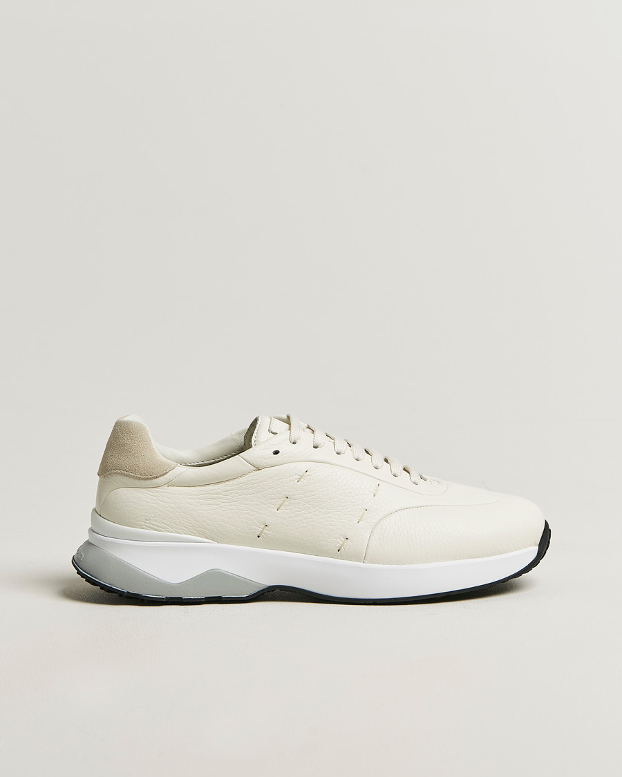 Herr | Sneakers | Kiton | Deerskin Running Sneakers White