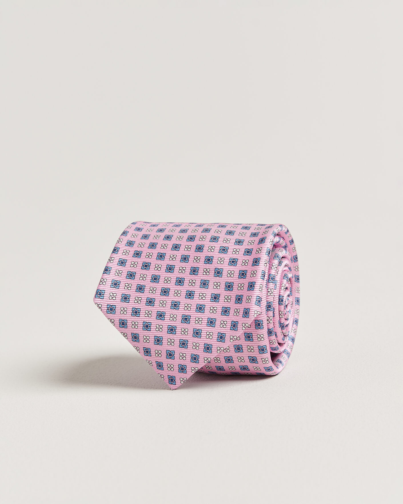 Herr | Slipsar | Kiton | Printed Flower Silk Tie Pink