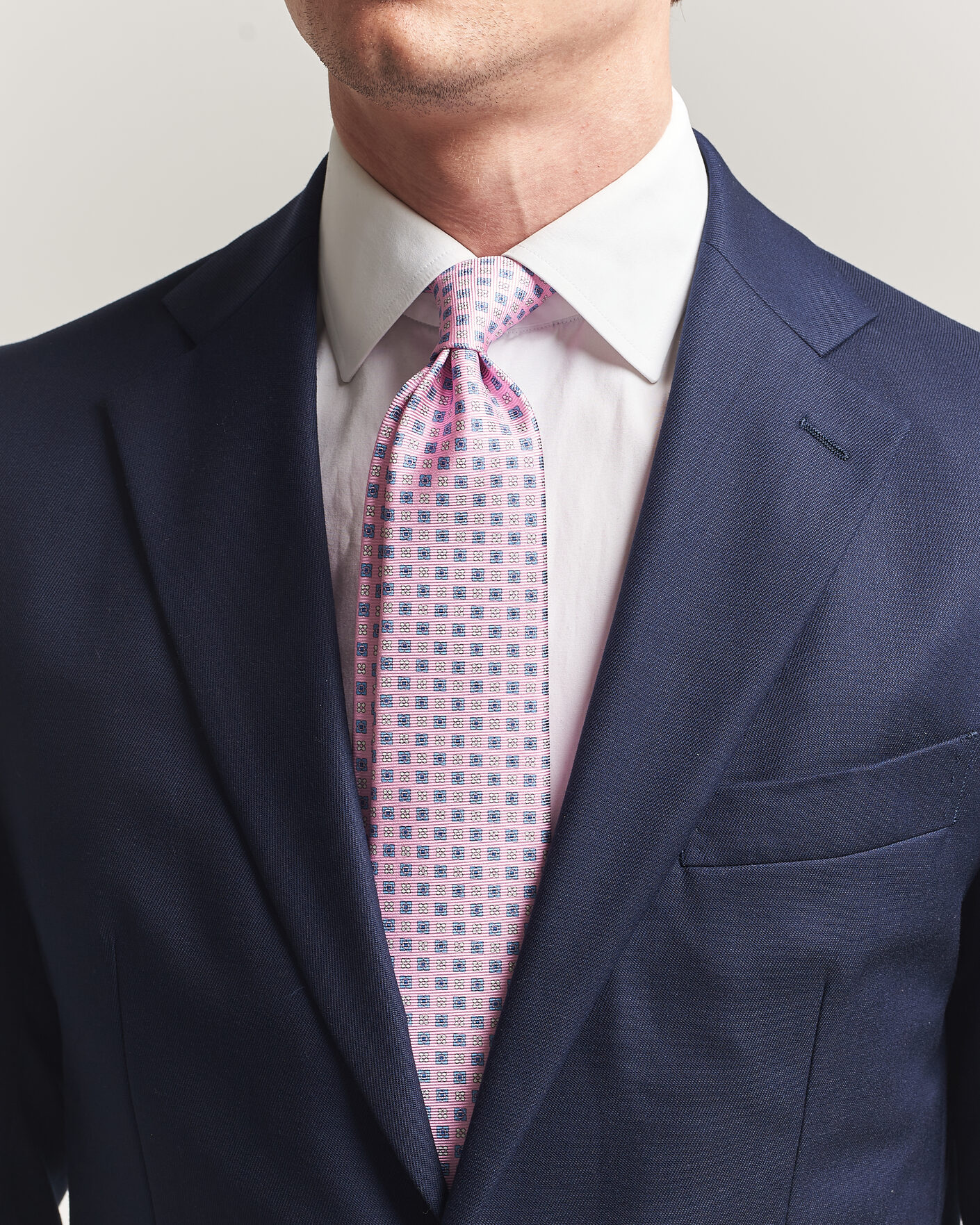 Herr | Slipsar | Kiton | Printed Flower Silk Tie Pink