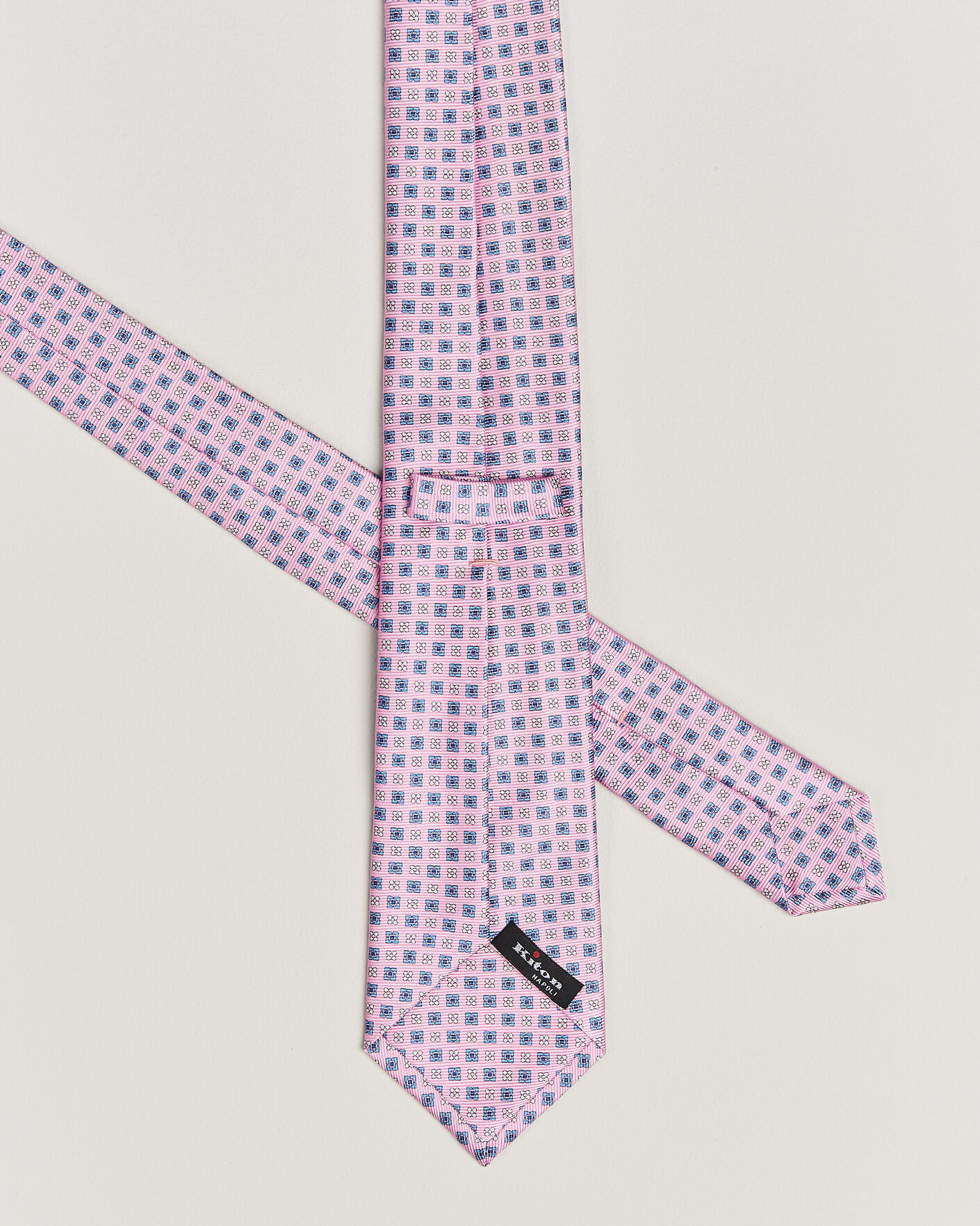 Herr | Slipsar | Kiton | Printed Flower Silk Tie Pink