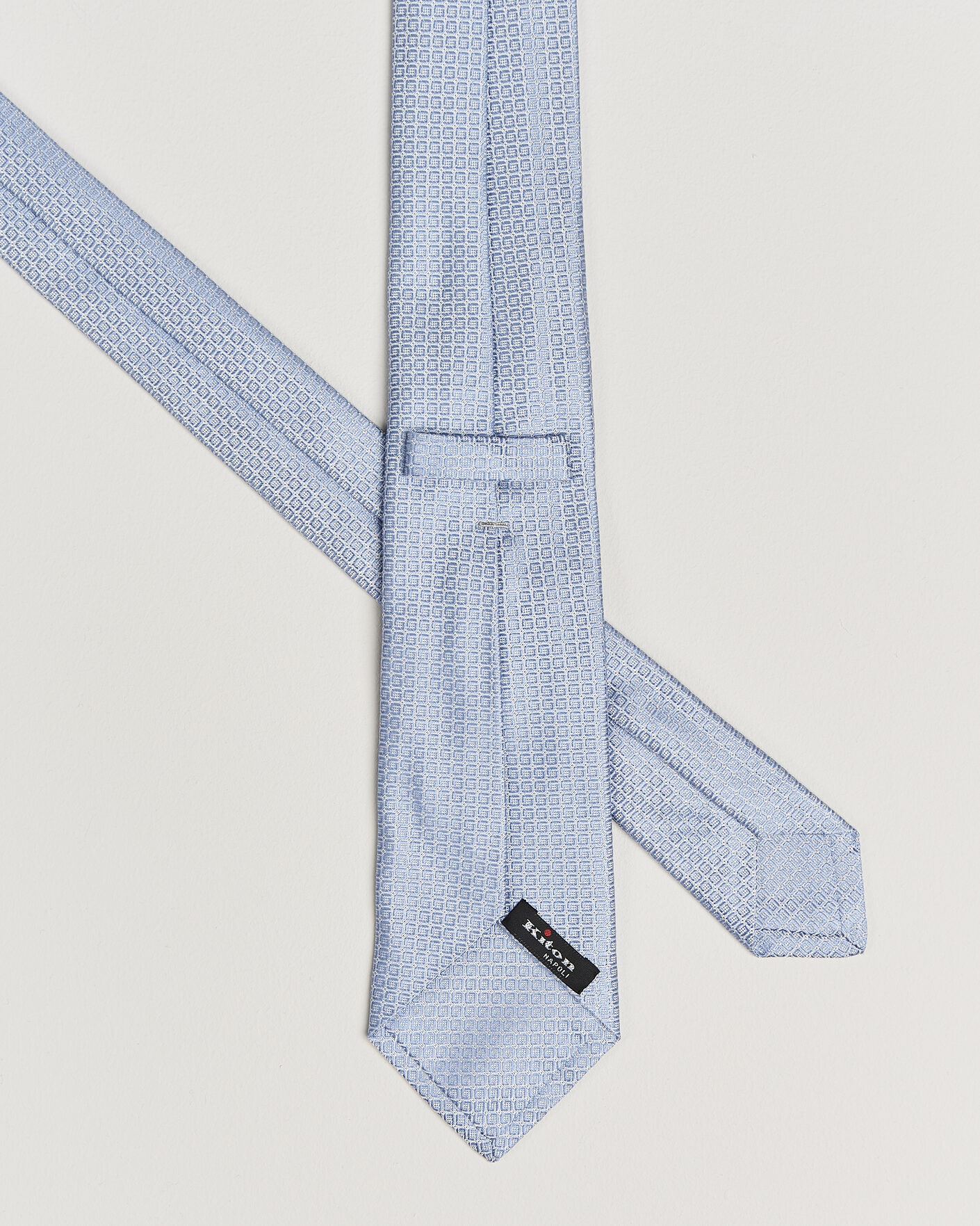 Herr | Slipsar | Kiton | Micro Structure Silk Tie Sky Blue