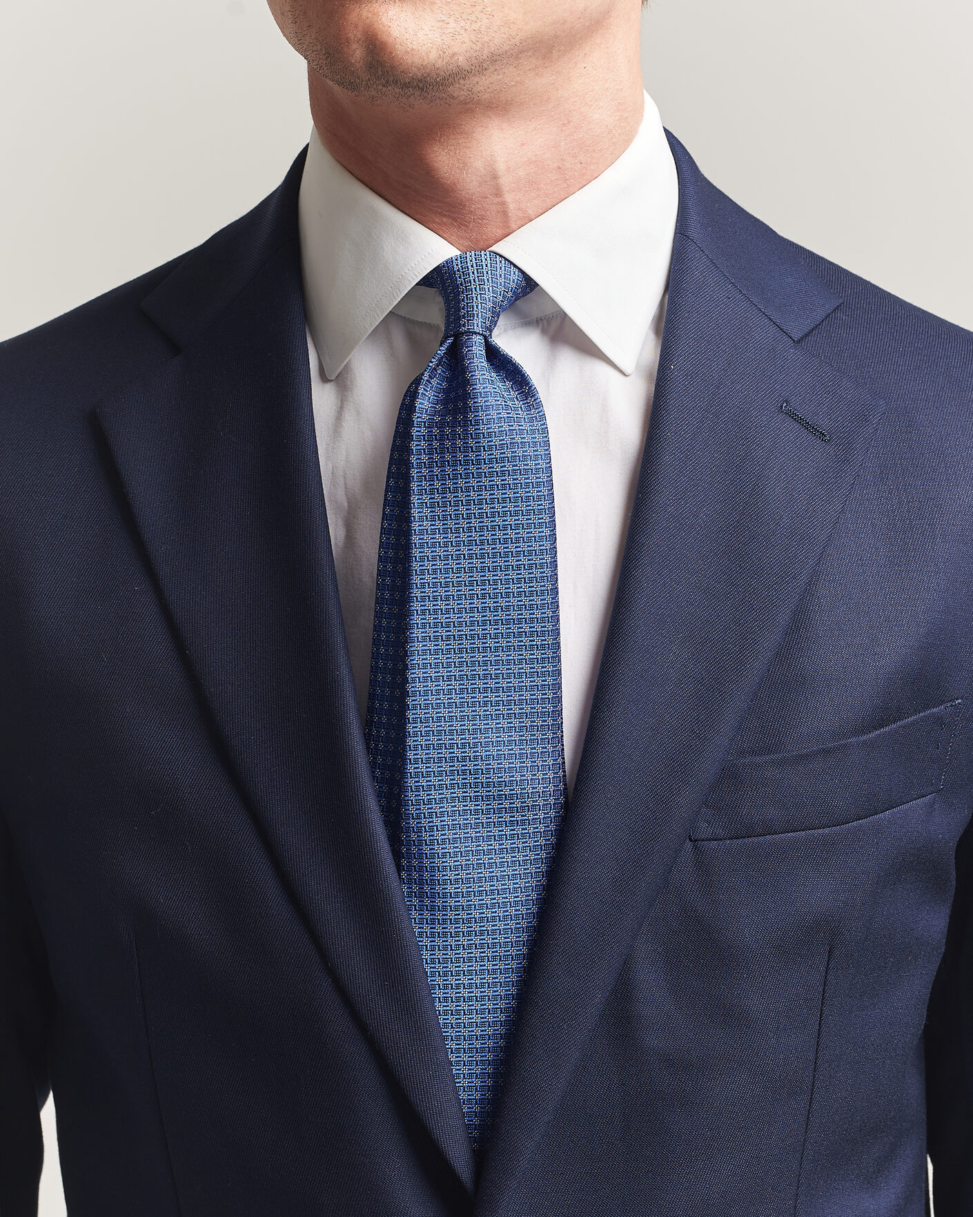 Herr | Slipsar | Kiton | Micro Structure Silk Tie Navy