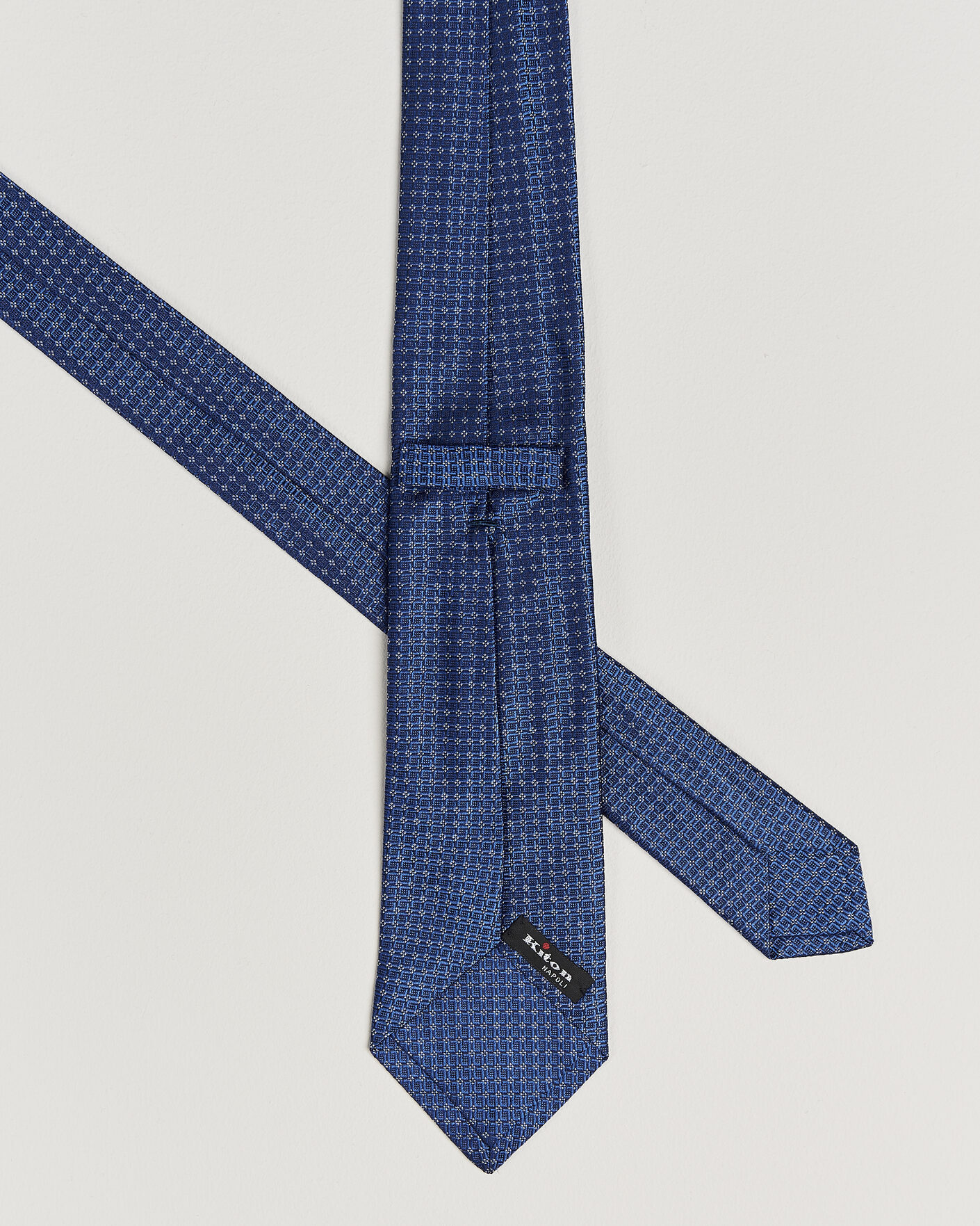 Herr | Slipsar | Kiton | Micro Structure Silk Tie Navy