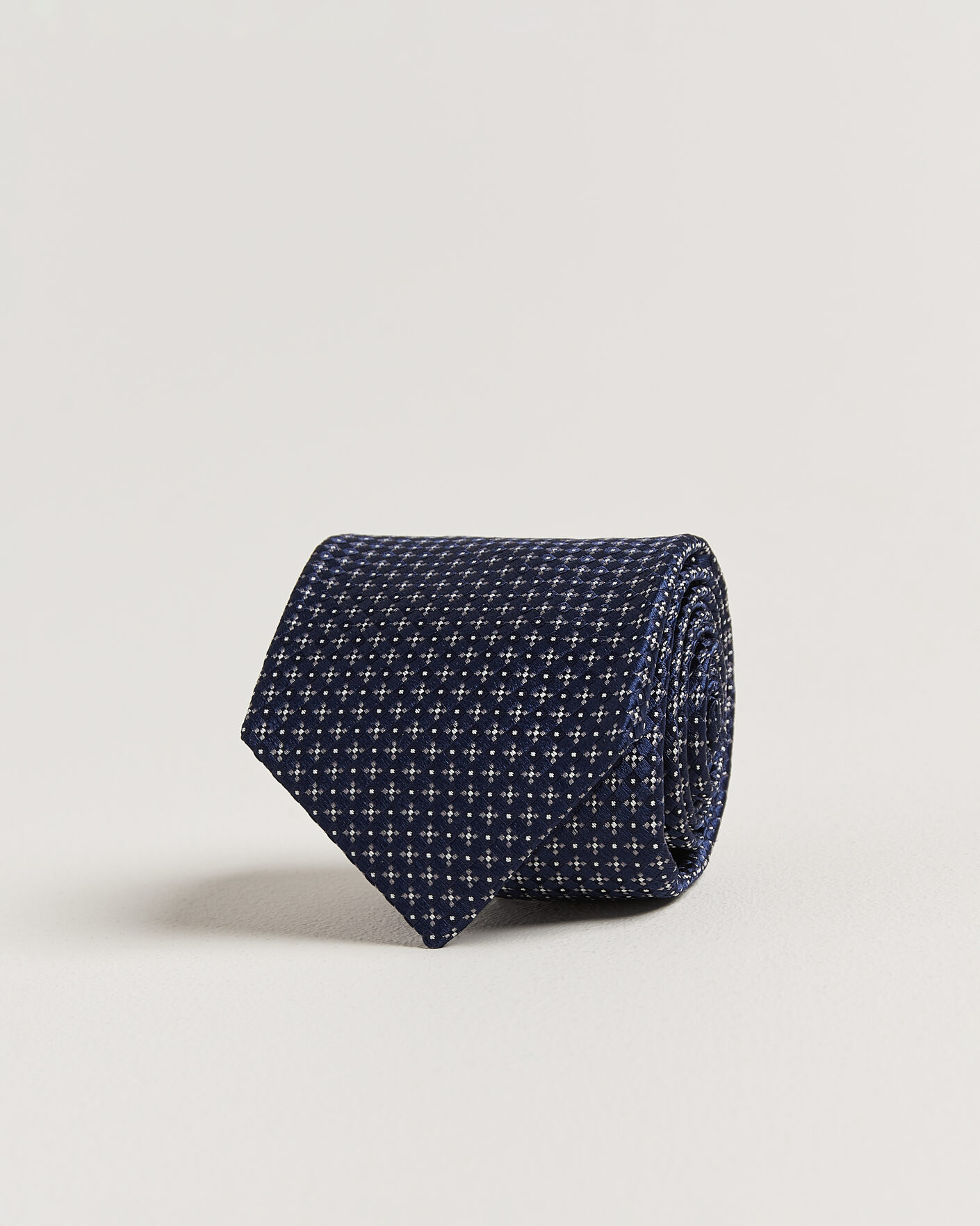 Herr | Slipsar | Kiton | Flower Jacquard Silk Tie Navy