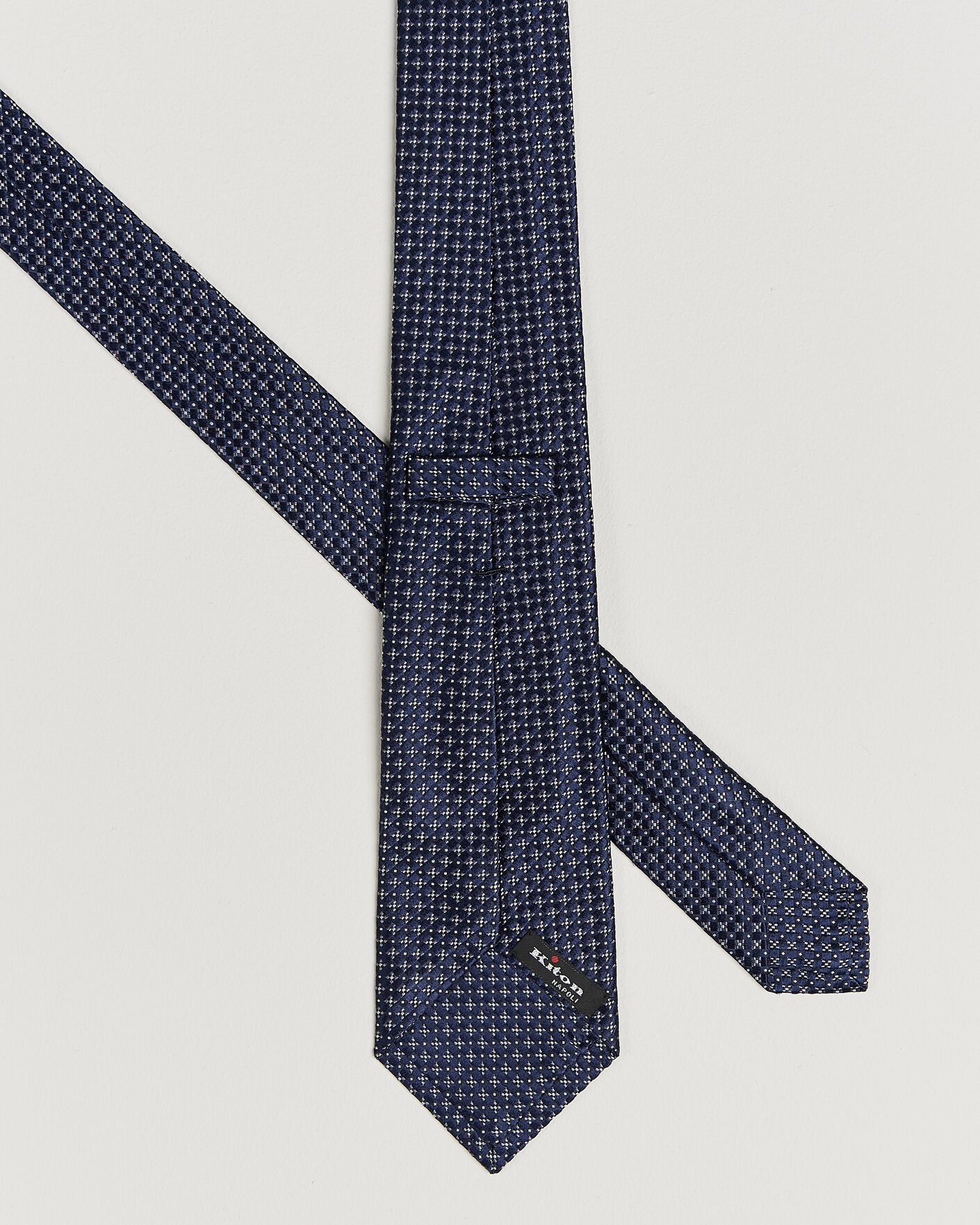 Herr | Slipsar | Kiton | Flower Jacquard Silk Tie Navy