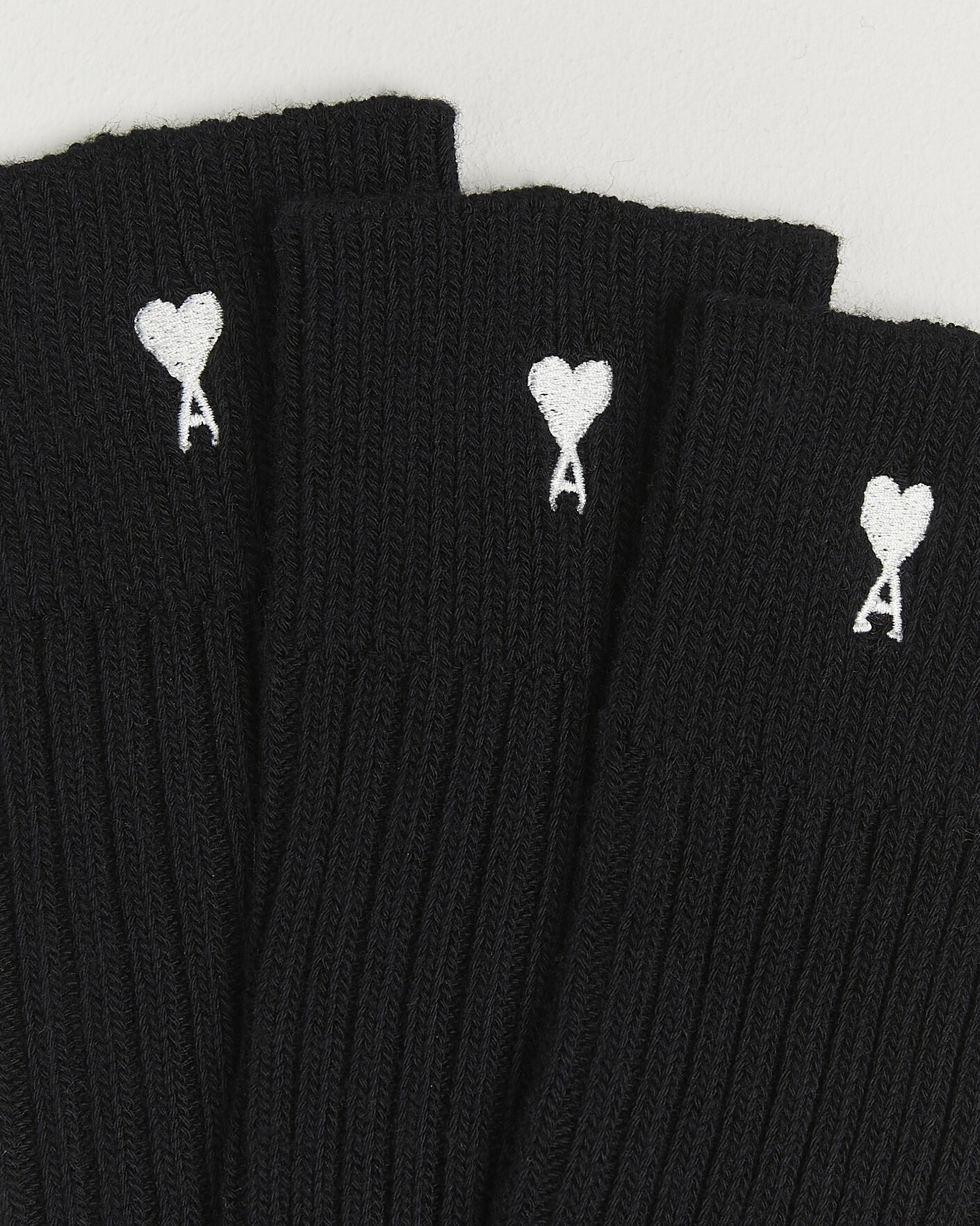 Herr | Underkläder | AMI | 3-Pack Heart Logo Cotton Socks Black