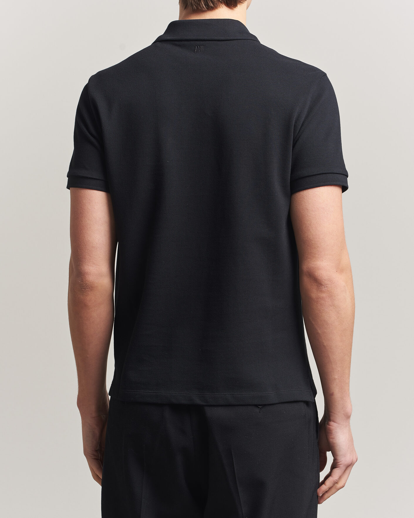 Herr | Pikéer | AMI | Contrast Heart Logo Polo Black