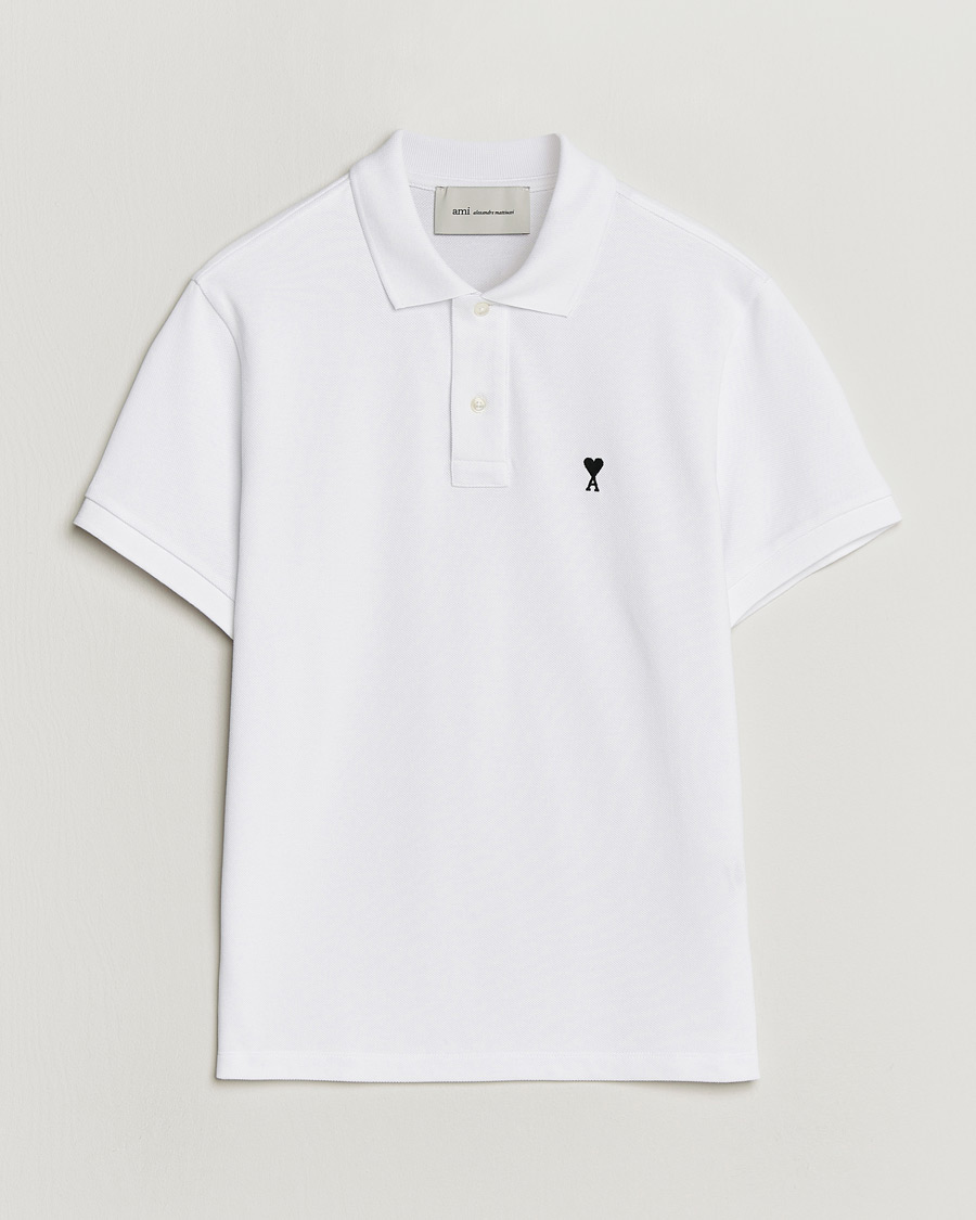 Herr | Pikéer | AMI | Contrast Heart Logo Polo White