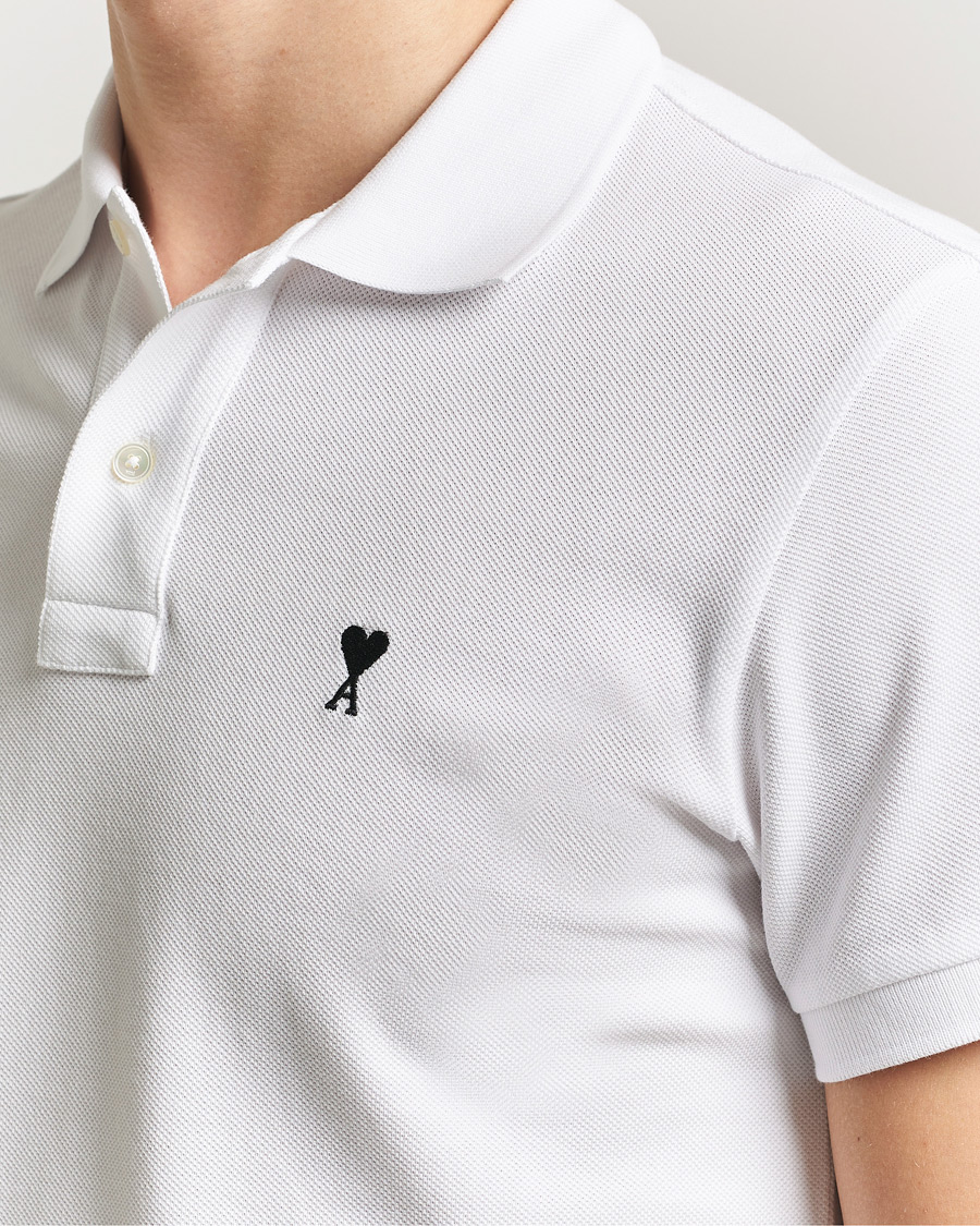 Herr | Pikéer | AMI | Contrast Heart Logo Polo White