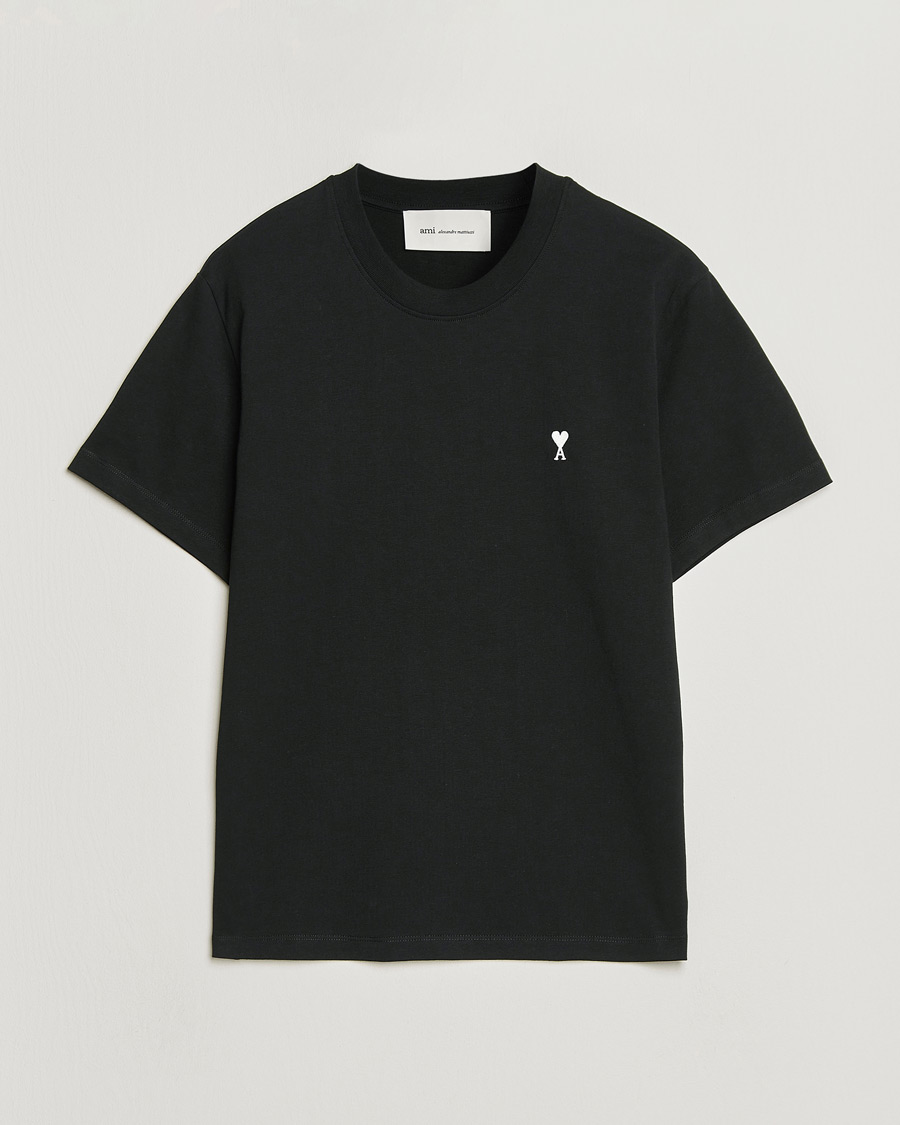 Herr | T-Shirts | AMI | Contrast Heart Logo T-Shirt Black
