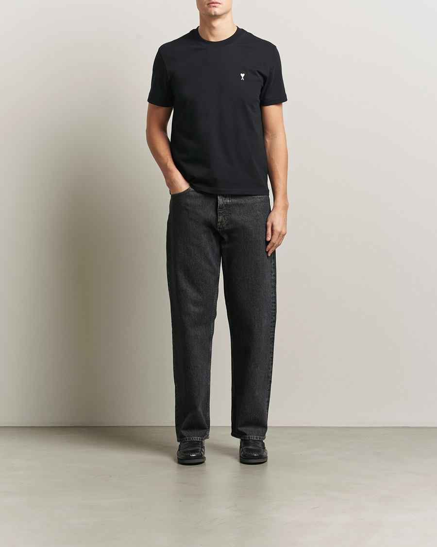 Herr | T-Shirts | AMI | Contrast Heart Logo T-Shirt Black