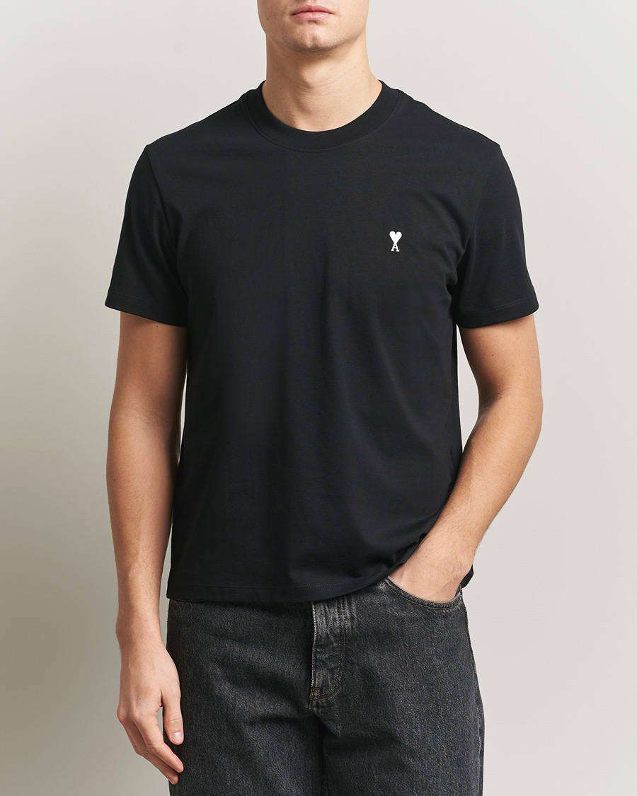 Herr | T-Shirts | AMI | Contrast Heart Logo T-Shirt Black