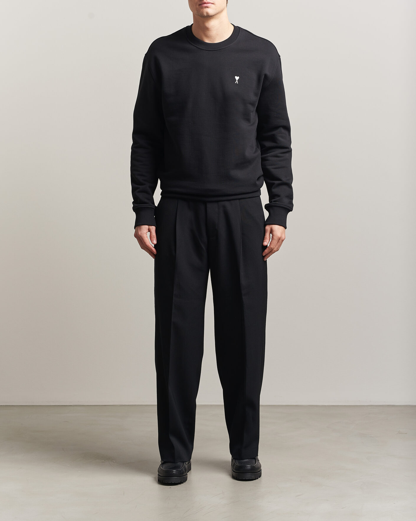 Herr | Tröjor | AMI | Contrast Heart Logo Sweatshirt Black