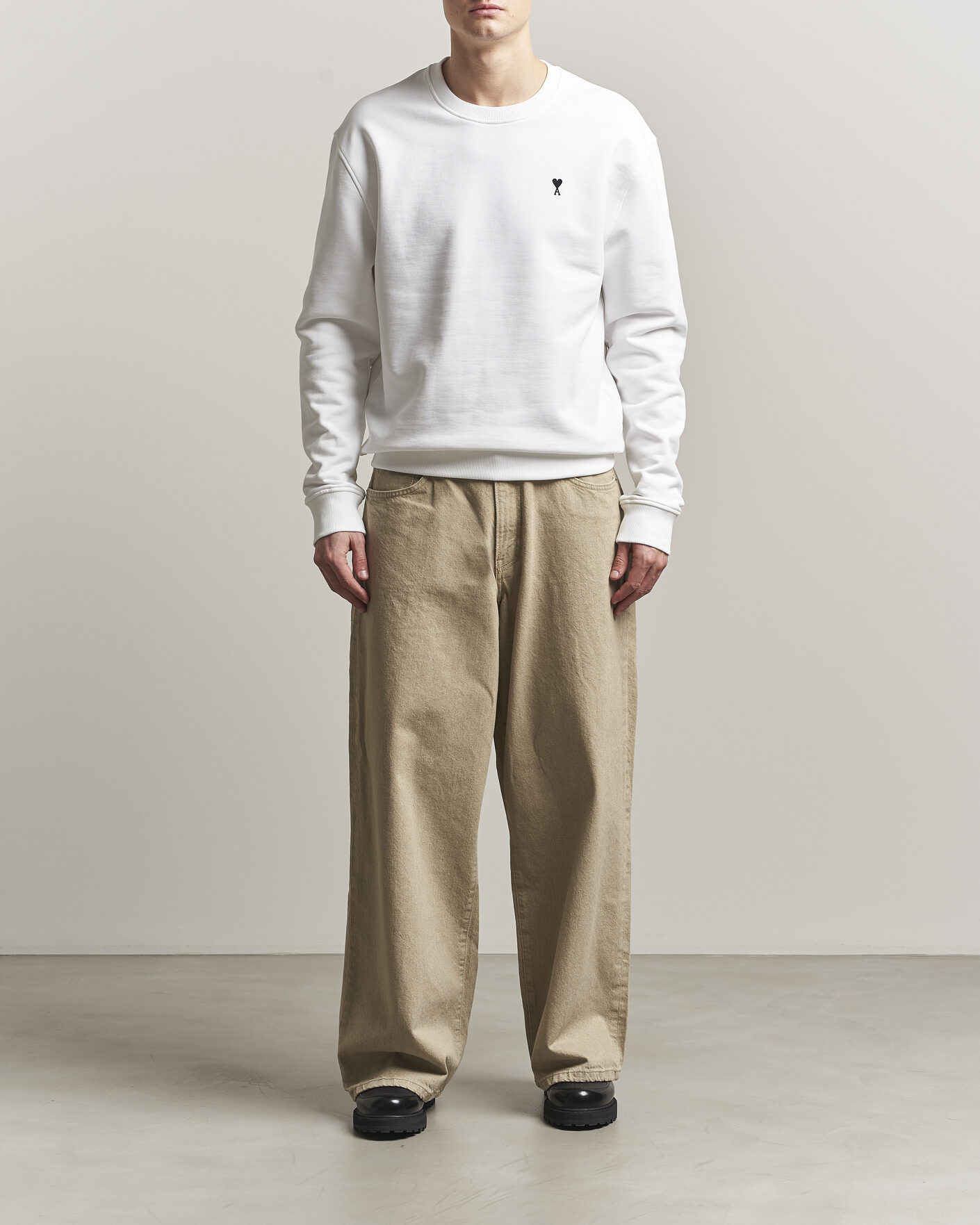 Herr | Tröjor | AMI | Contrast Heart Logo Sweatshirt White