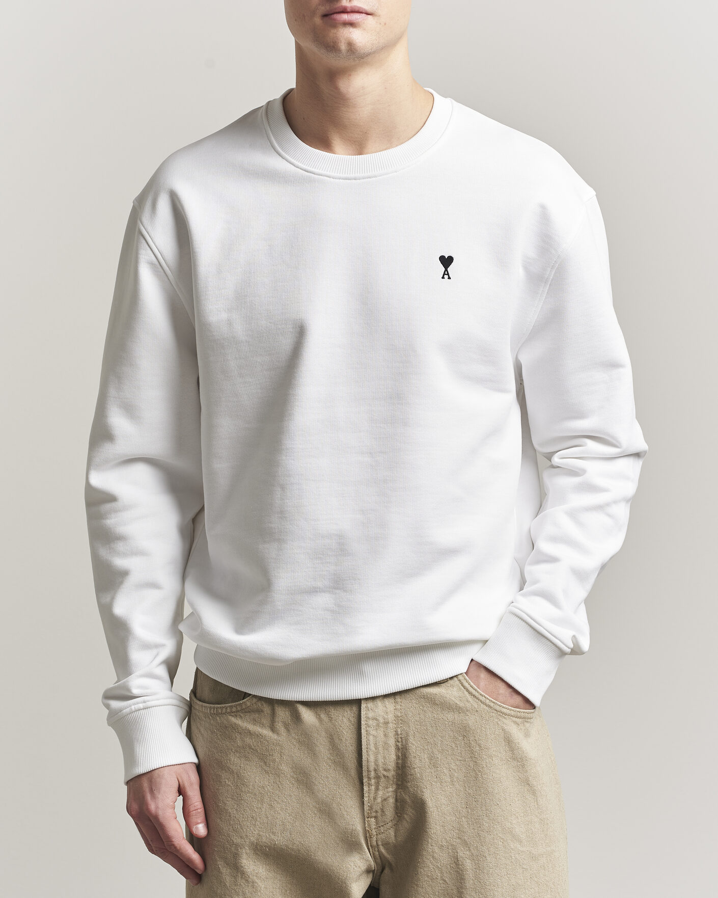Herr | Tröjor | AMI | Contrast Heart Logo Sweatshirt White