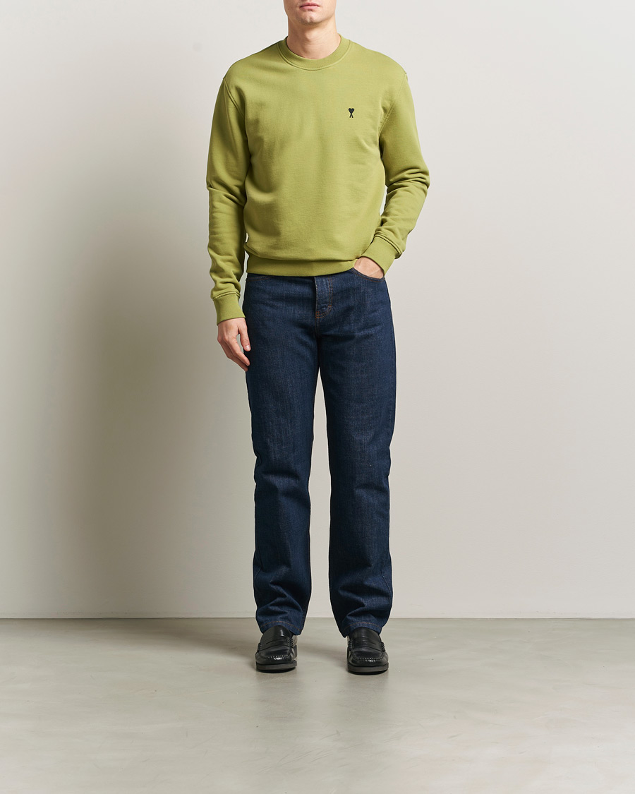 Herr | Tröjor | AMI | Contrast Heart Logo Sweatshirt Matcha