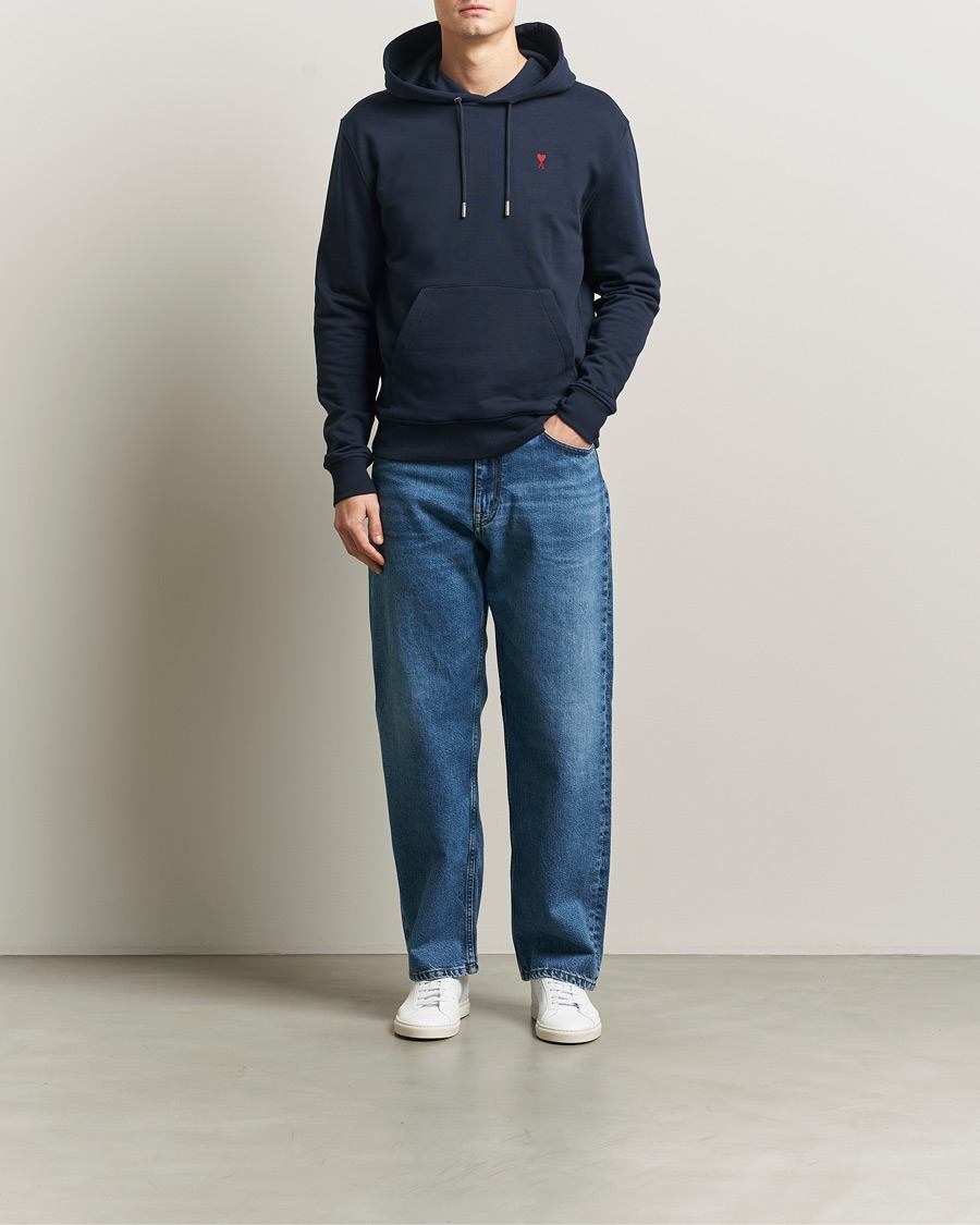 Herr | Tröjor | AMI | Heart Logo Hoodie Navy