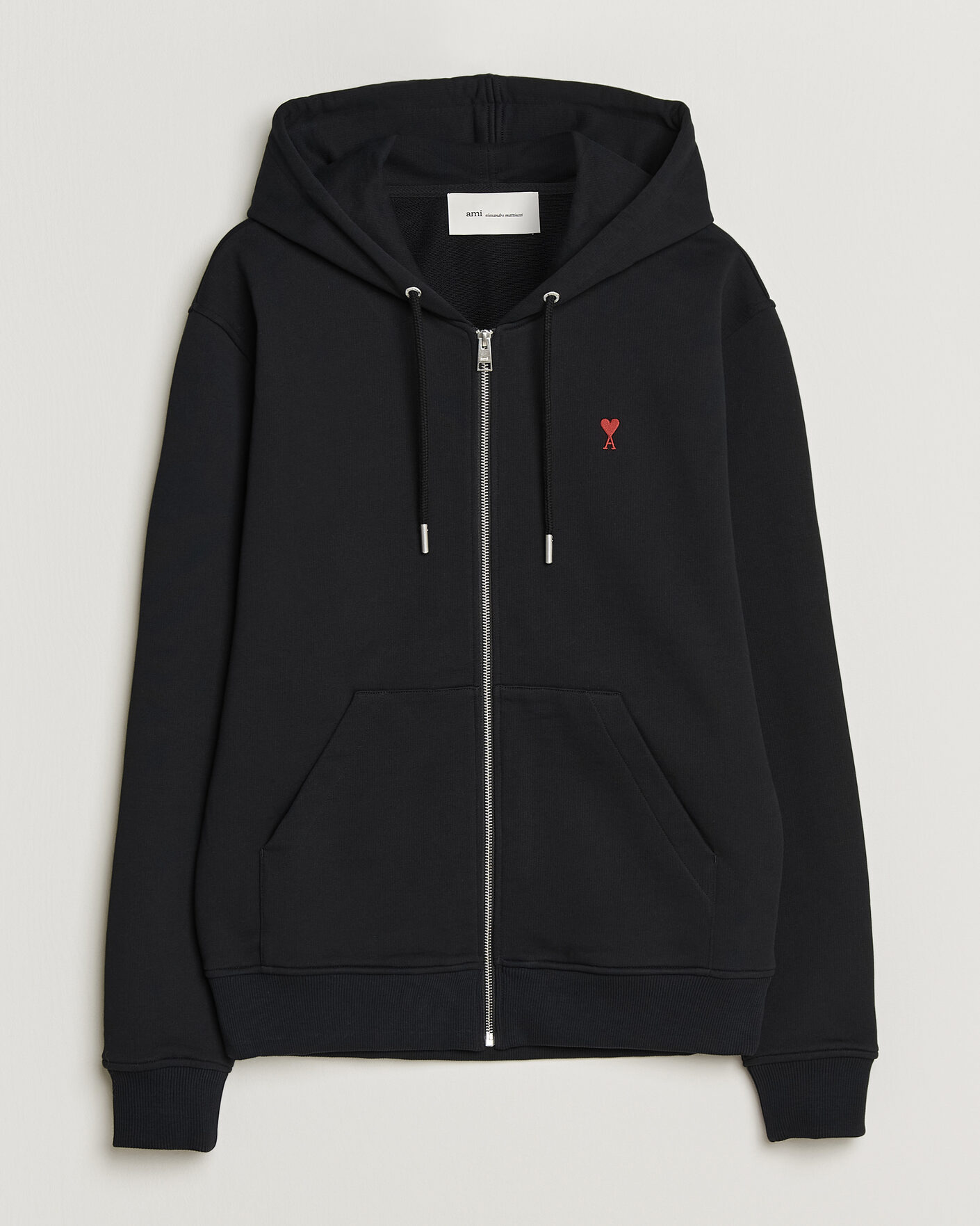 Herr | Tröjor | AMI | Heart Logo Full Zip Hoodie Black