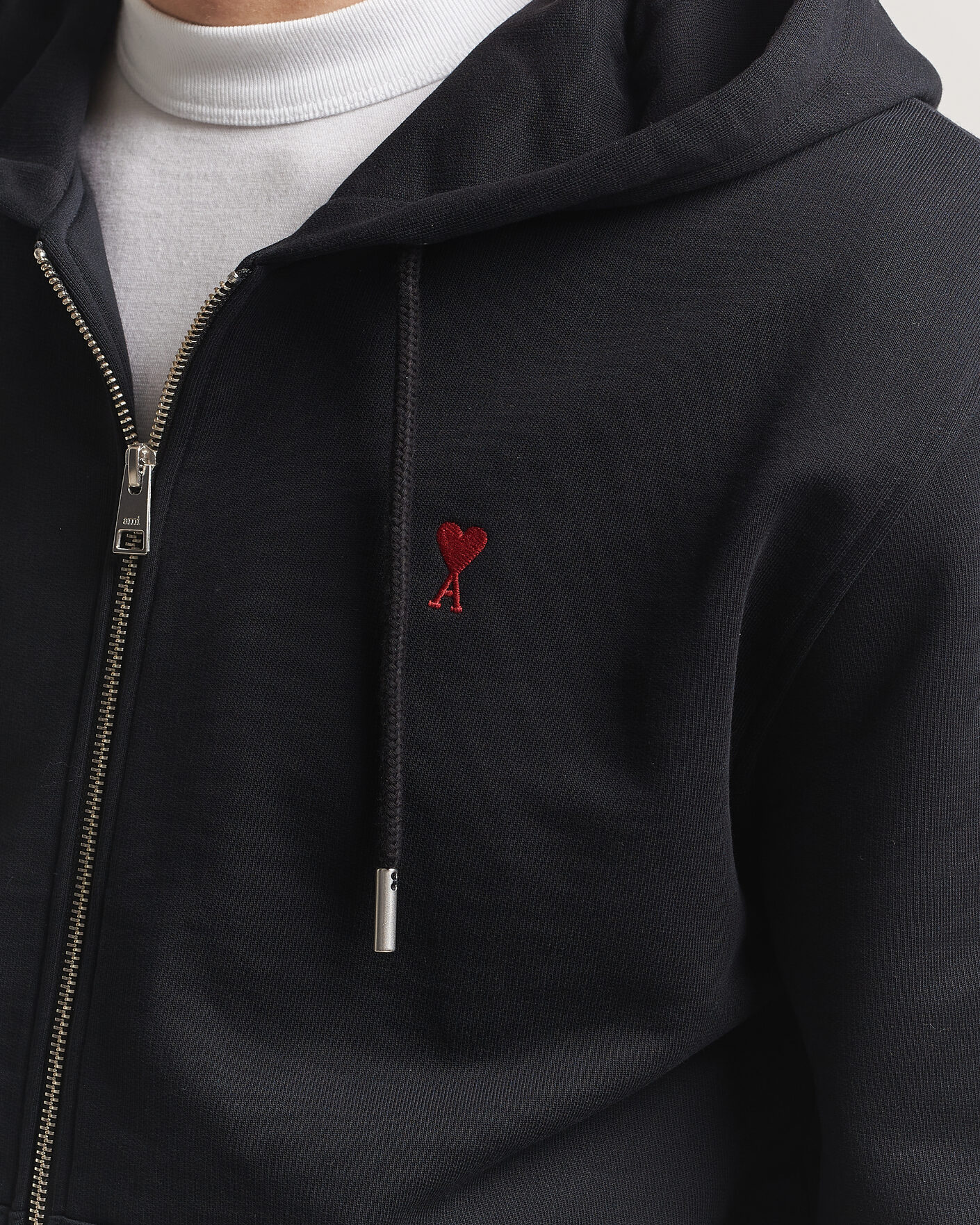 Herr | Tröjor | AMI | Heart Logo Full Zip Hoodie Black