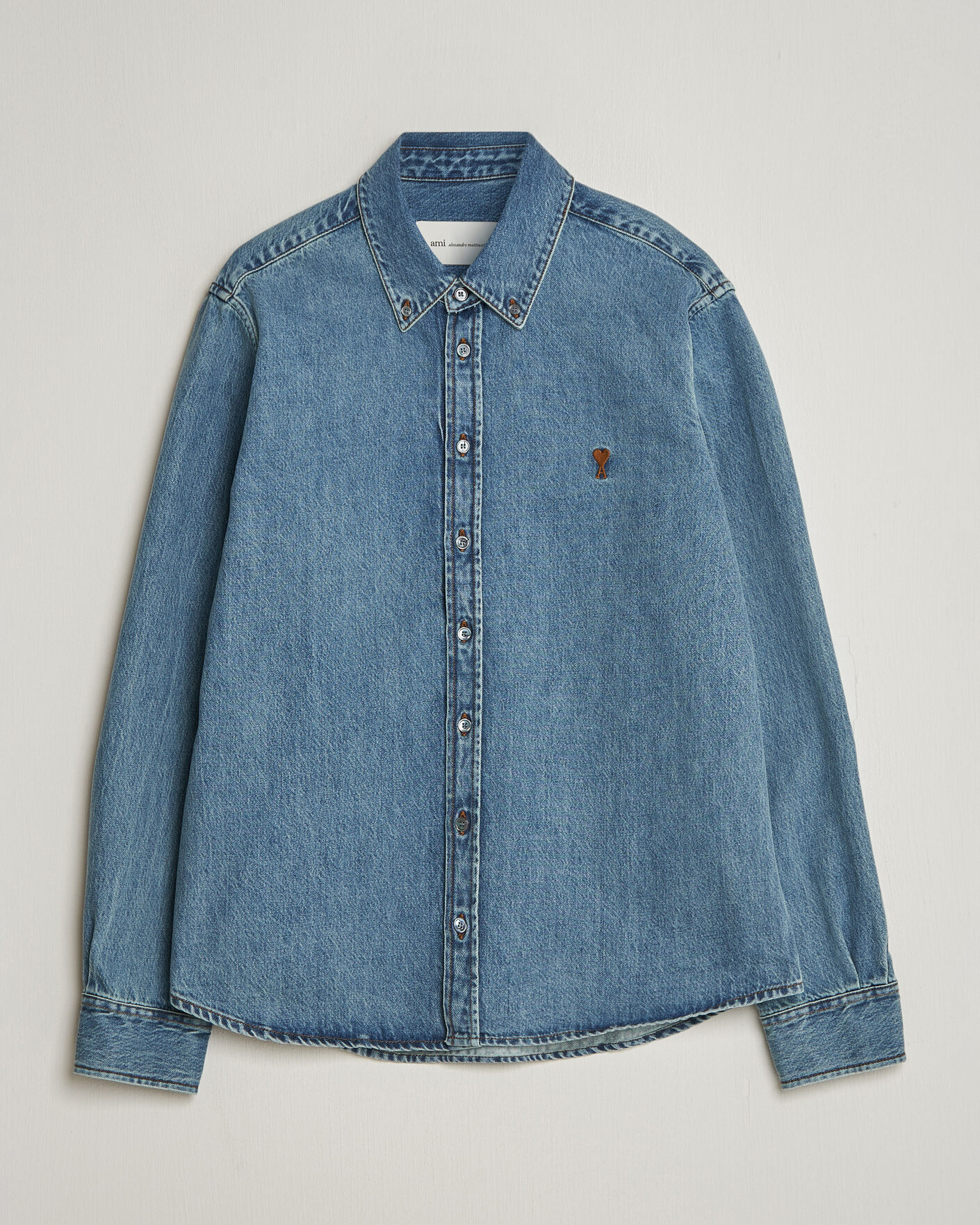 Herr | Skjortor | AMI | Denim Overshirt Used Blue