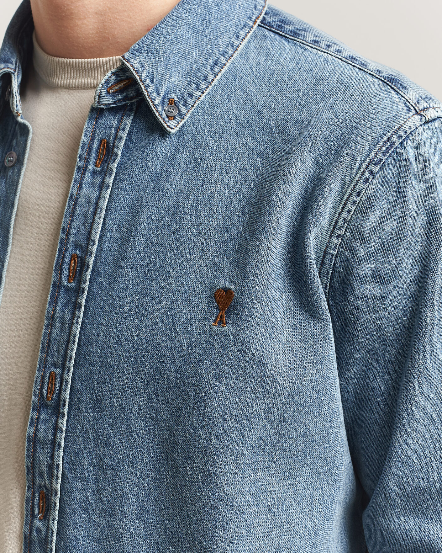 Herr | Skjortor | AMI | Denim Overshirt Used Blue