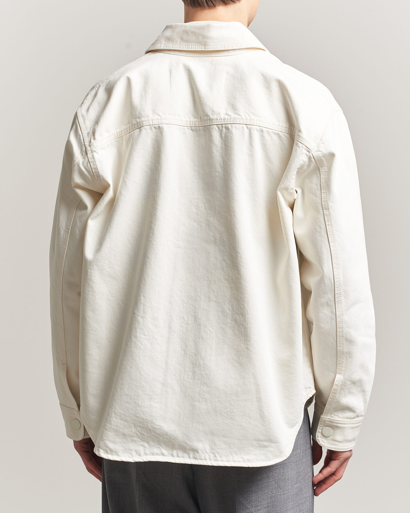Herr | Skjortor | AMI | Cotton Twill Overshirt Creme