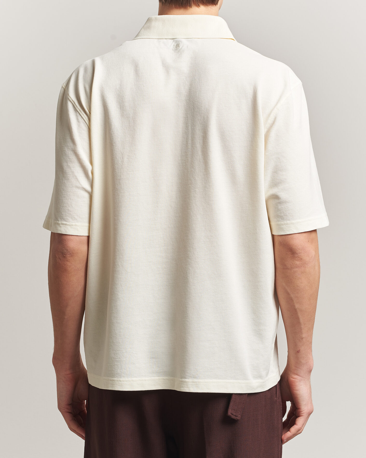 Herr | Pikéer | AMI | Knitted Heart Logo Polo Creme