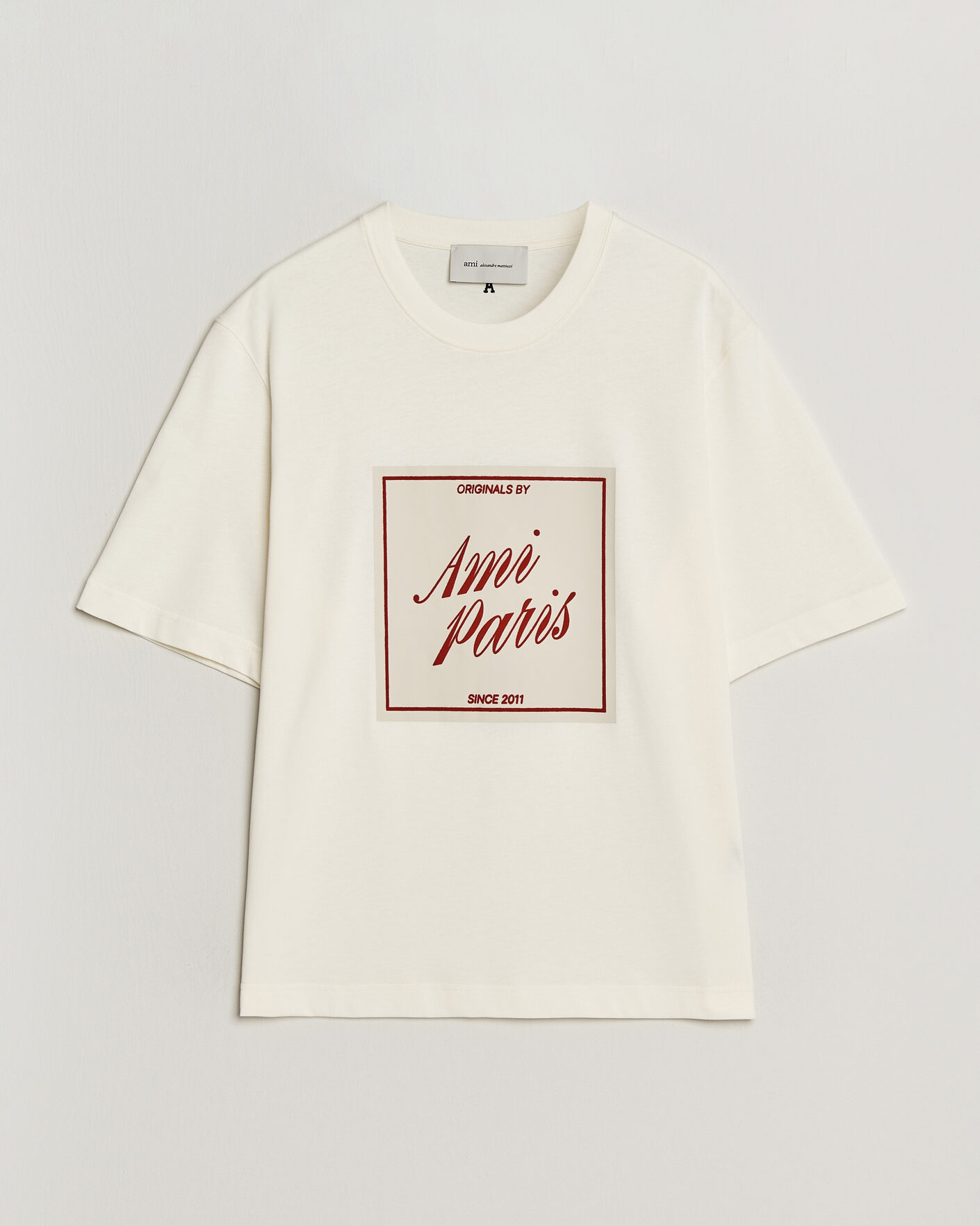 Herr | T-Shirts | AMI | Boxy Fit Printed T-Shirt Creme