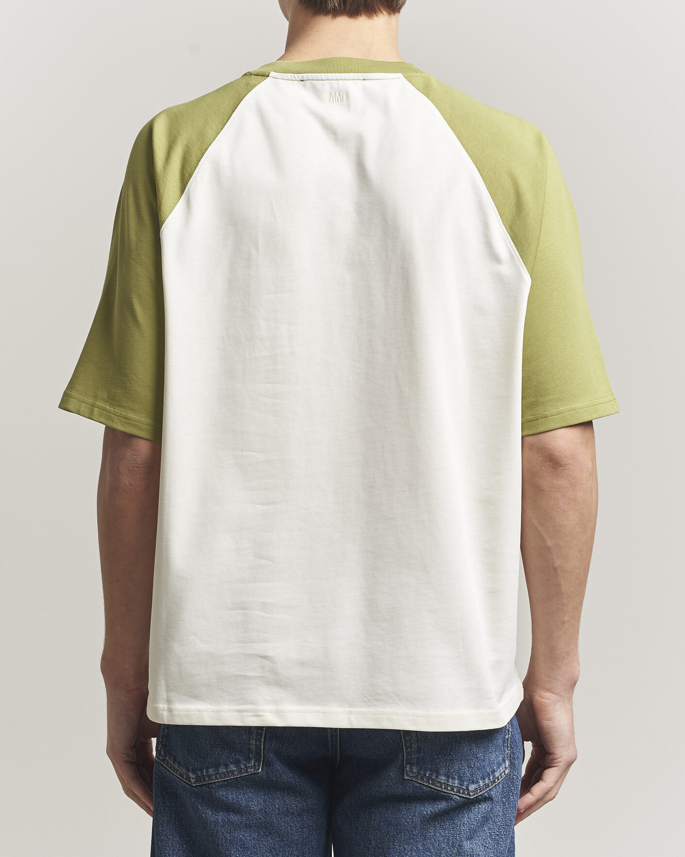 Herr | T-Shirts | AMI | Knitted Heart Logo T-Shirt Creme/Matcha