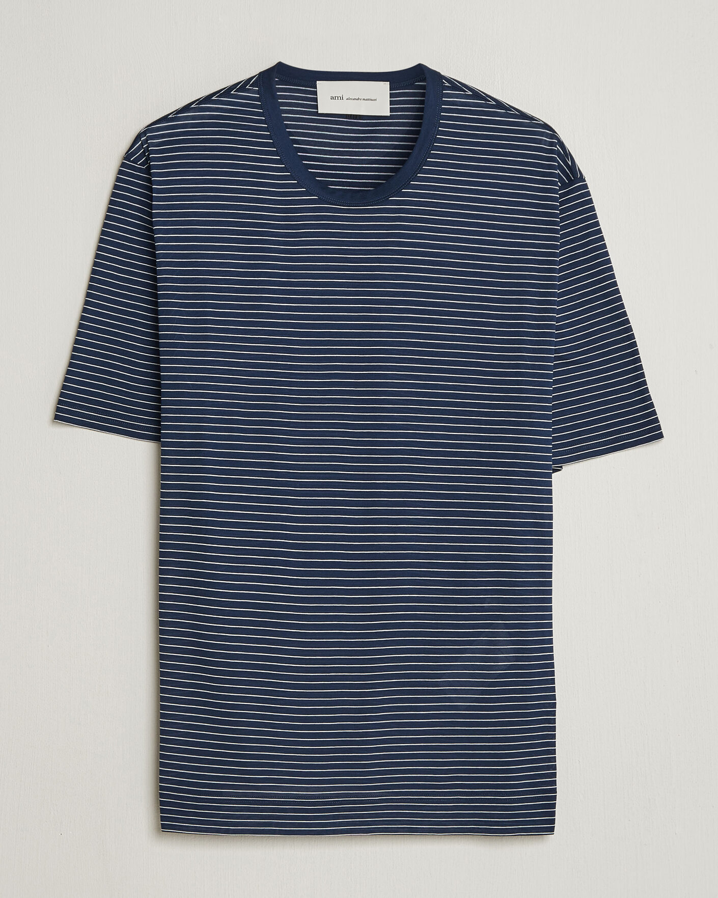 Herr | T-Shirts | AMI | Striped T-Shirt Navy/White