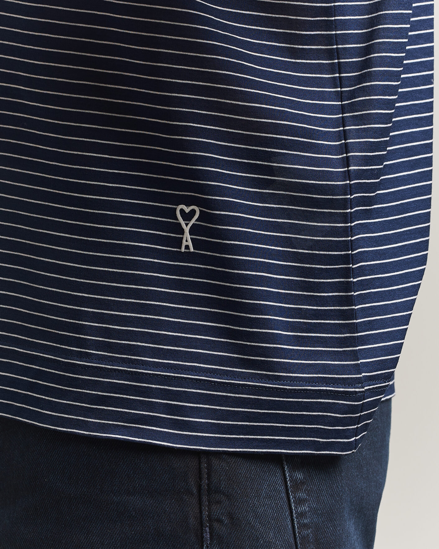 Herr | T-Shirts | AMI | Striped T-Shirt Navy/White