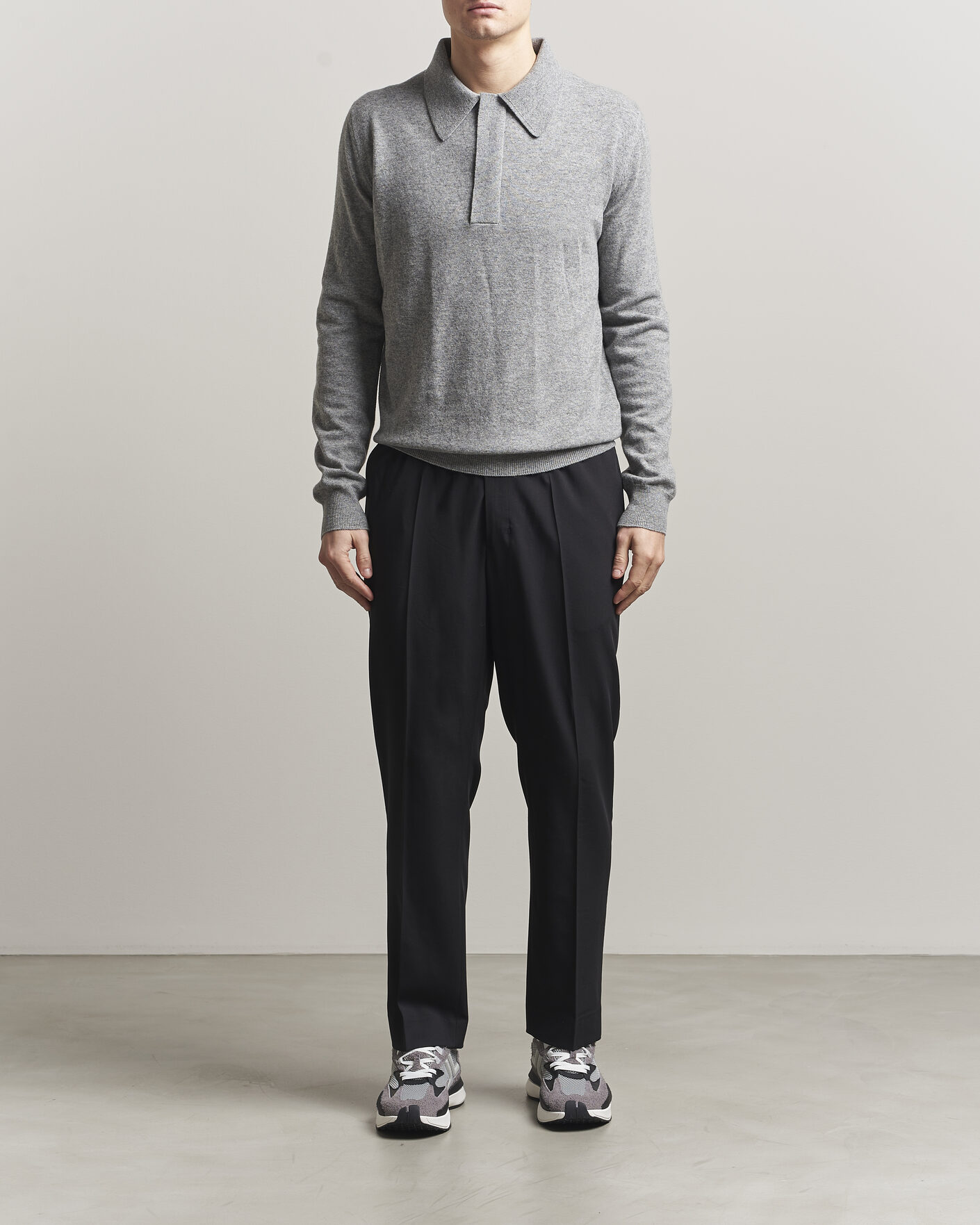 Herr | Byxor | AMI | Wool Drawstring Trousers Black