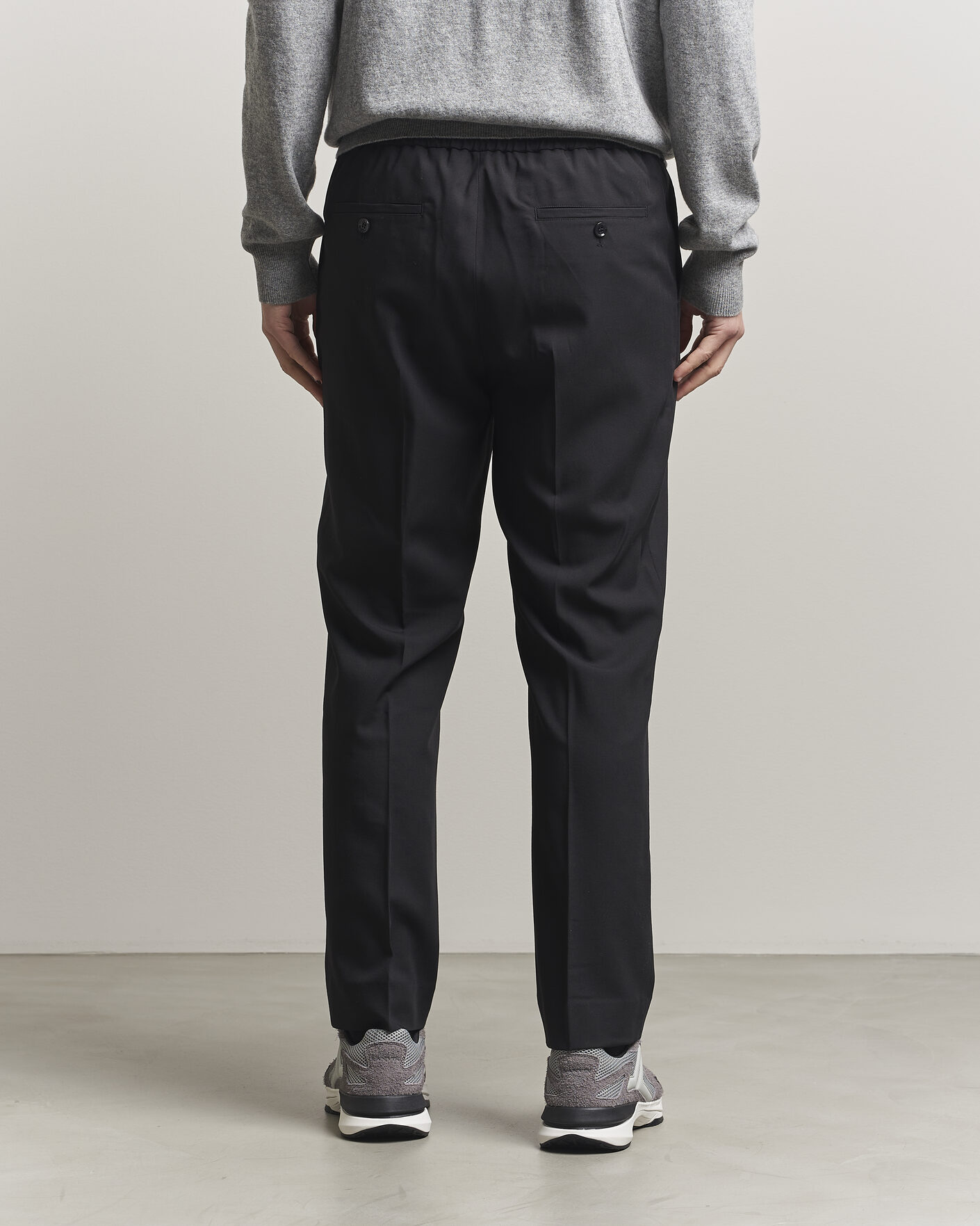 Herr | Byxor | AMI | Wool Drawstring Trousers Black