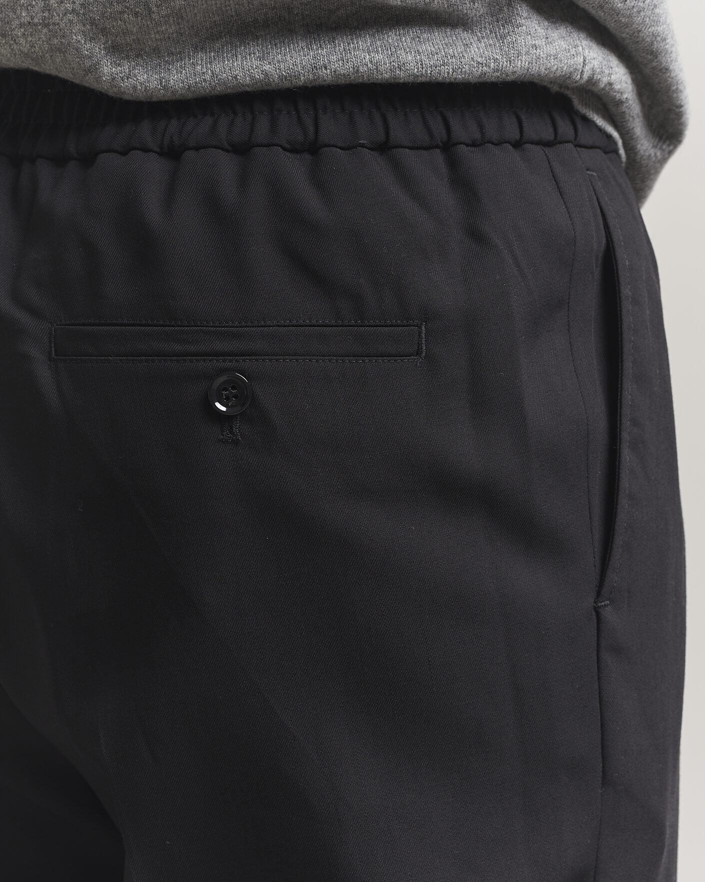 Herr | Byxor | AMI | Wool Drawstring Trousers Black