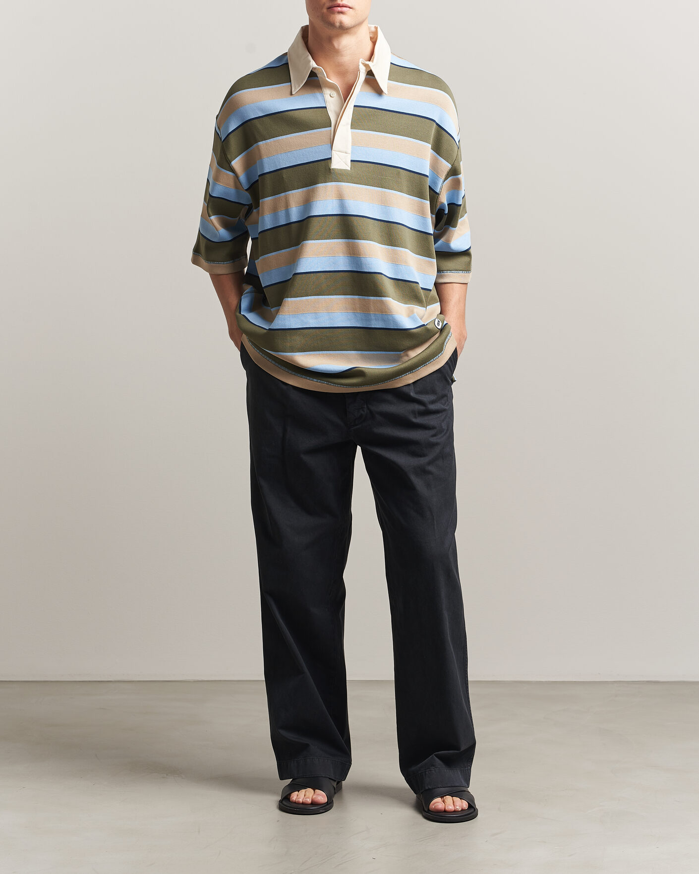 Herr | Pikéer | AMI | Oversize Fit Striped Polo Multi