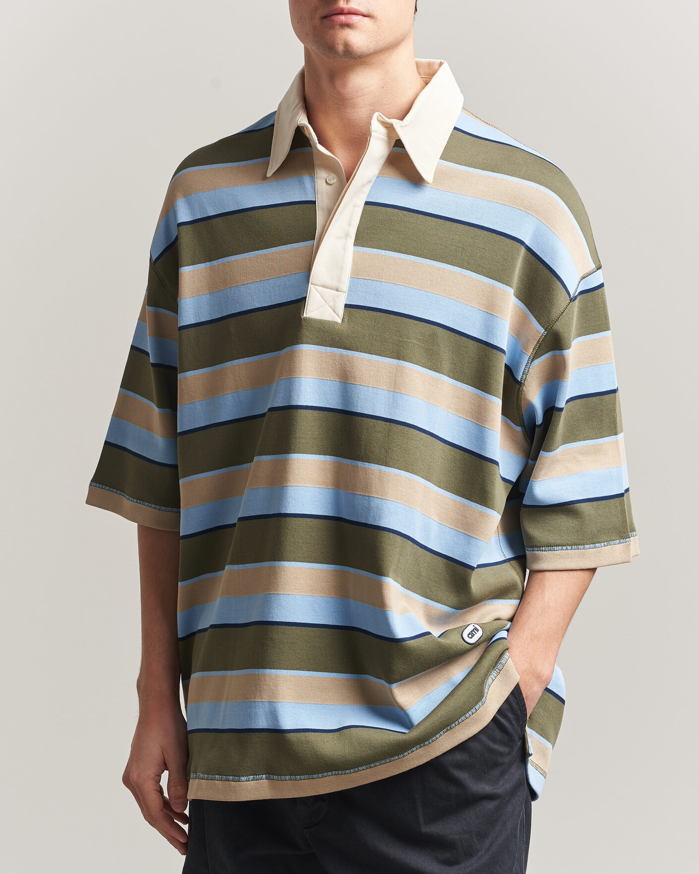 Herr | Pikéer | AMI | Oversize Fit Striped Polo Multi