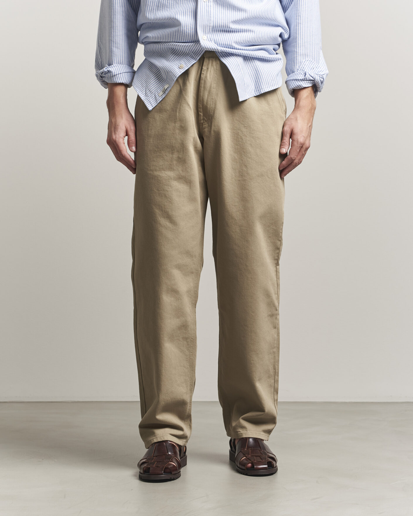 Herr | Byxor | Forét | Clay Twill Pants Khaki
