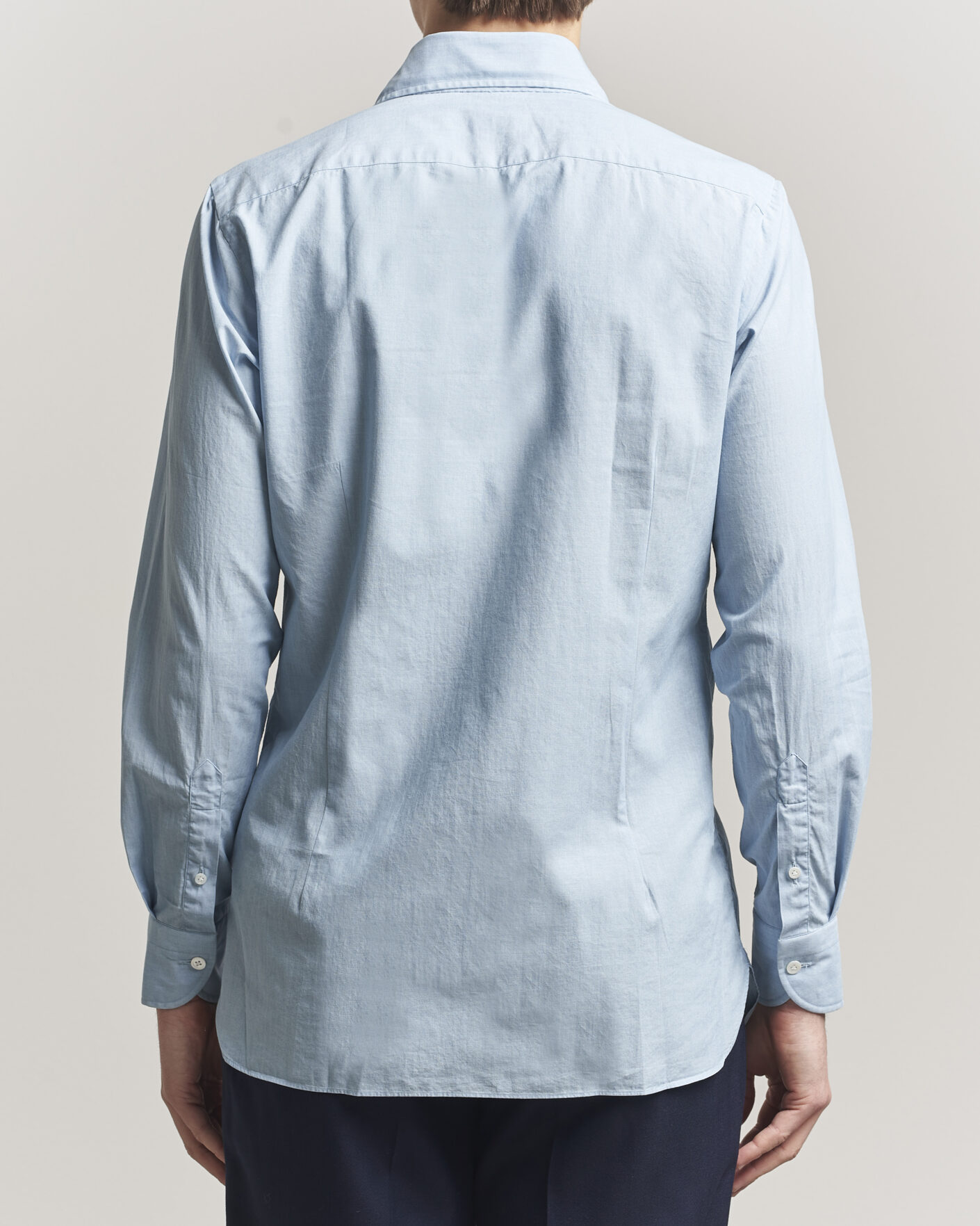 Herr | Skjortor | 100Hands | Light Cotton Voile Denim Shirt Blue
